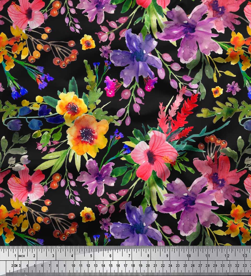 Soimoi TISSU FEUILLES & Lily Imprimé floral tissu par la cour-FL-900 