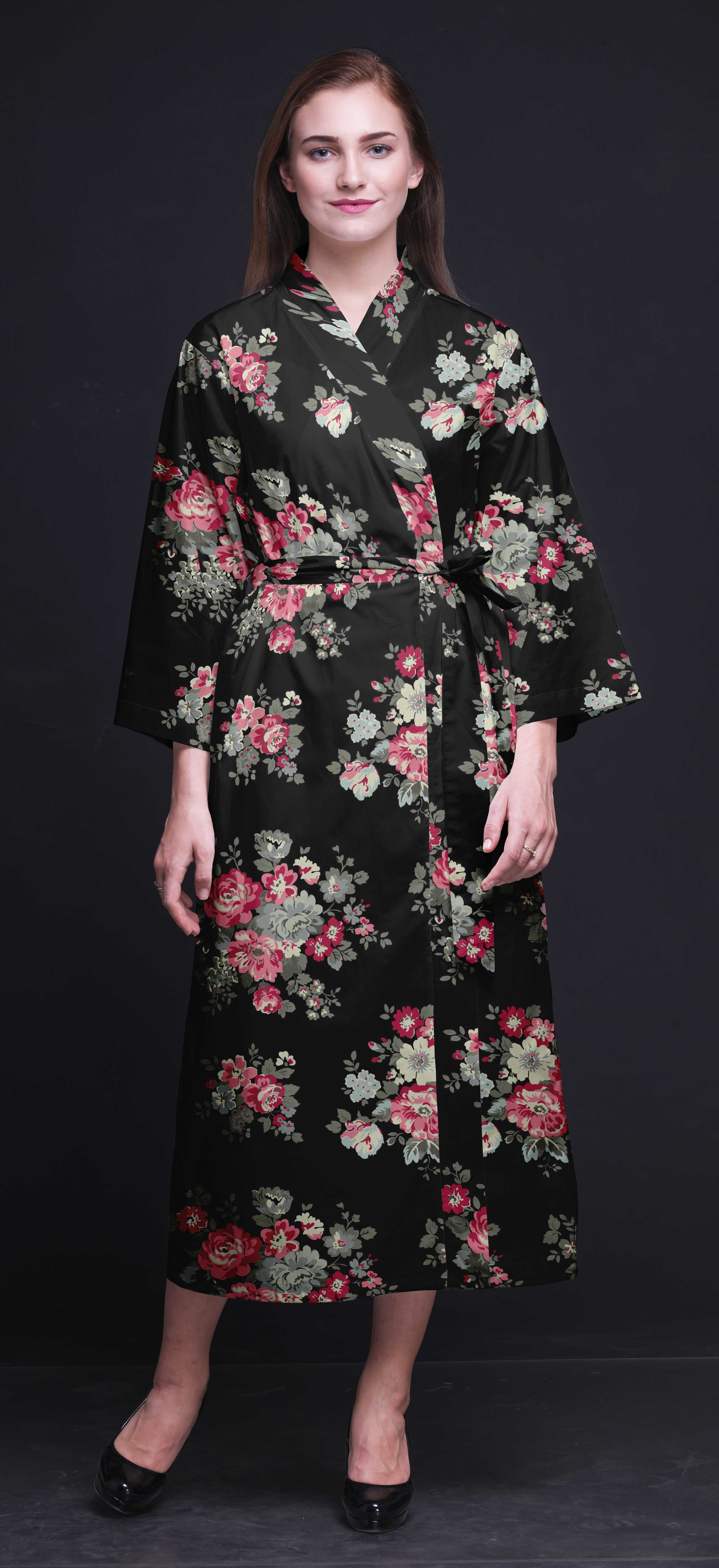 Women Bimba Bathrobe For Girls Kimono Bathrobes Long Bridal Shower