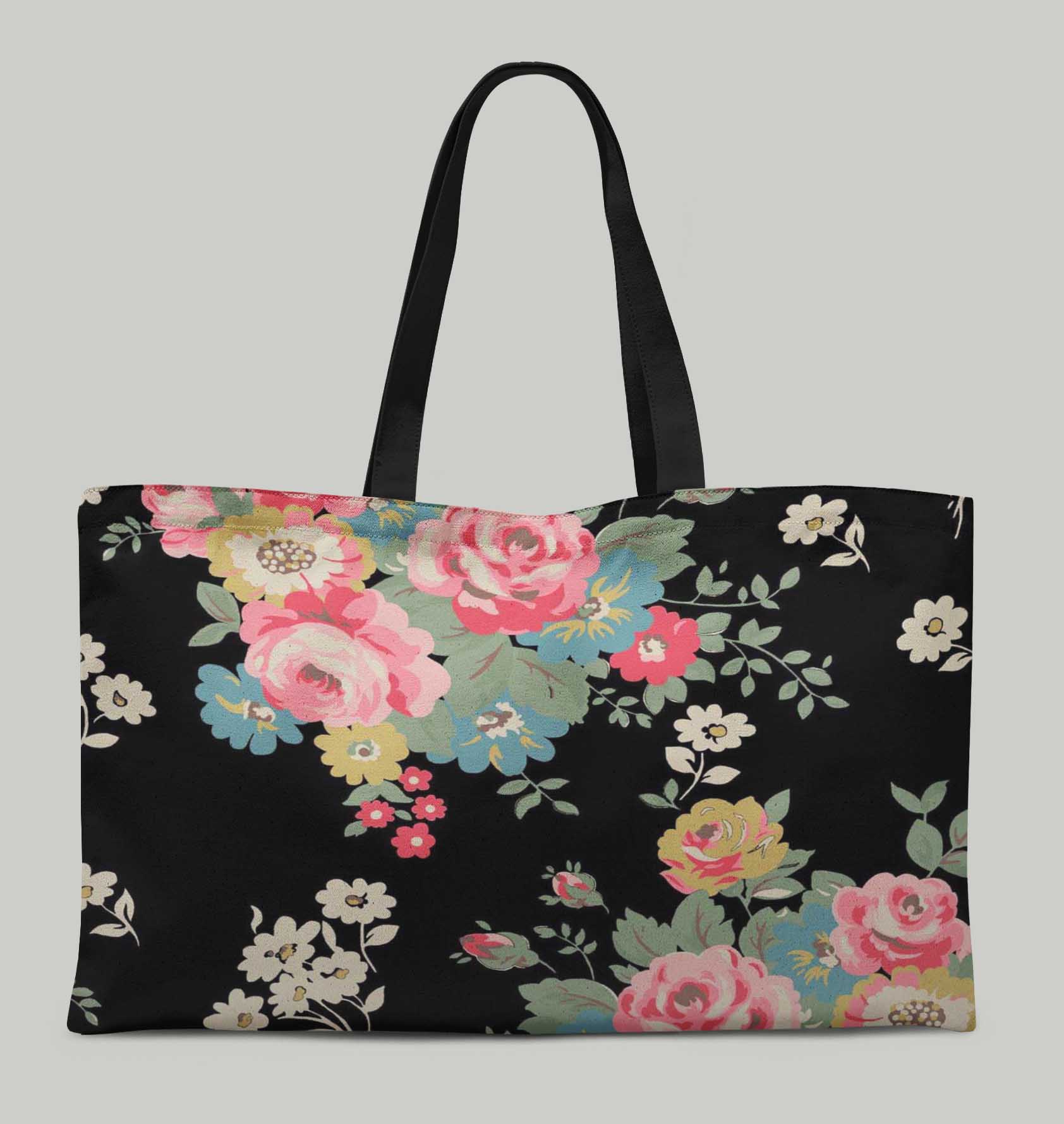 Details about   S4Sassy Floral  Canvas Shopping Tote Bag Carrying Handbag Casual  Bag FL-687D 