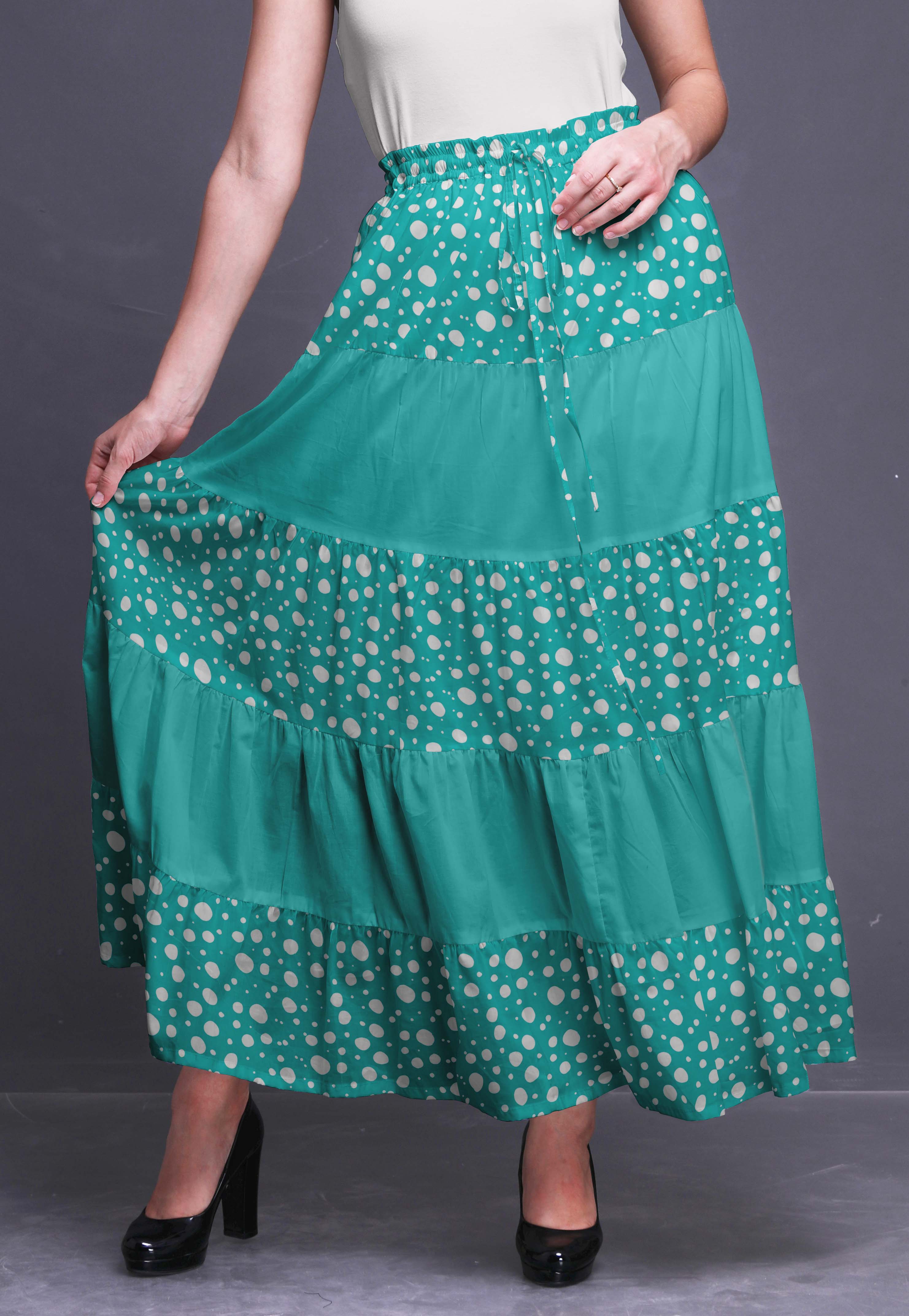 Bimba 5 Tier Cotton Skirts For Women Long Length Cotton Printed Skirt Fl 1092a Ebay