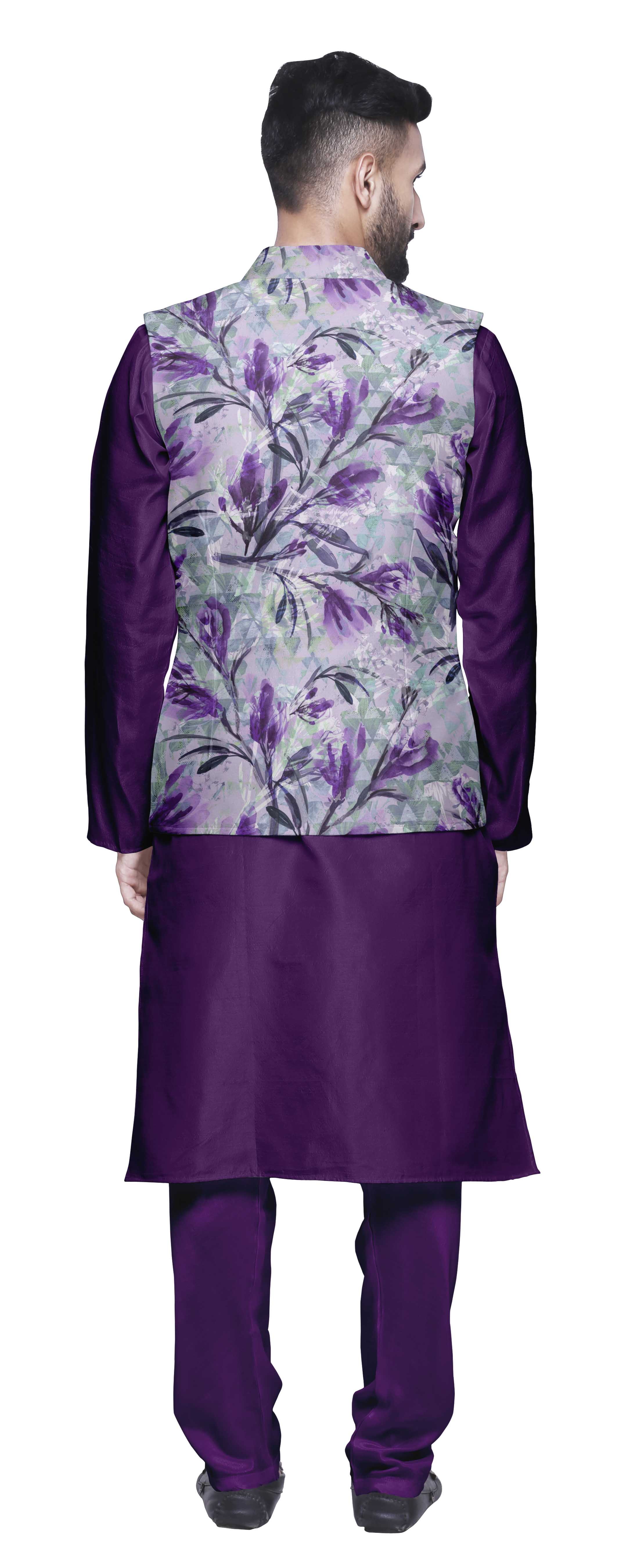 Purple kurta hotsell pajama with jacket