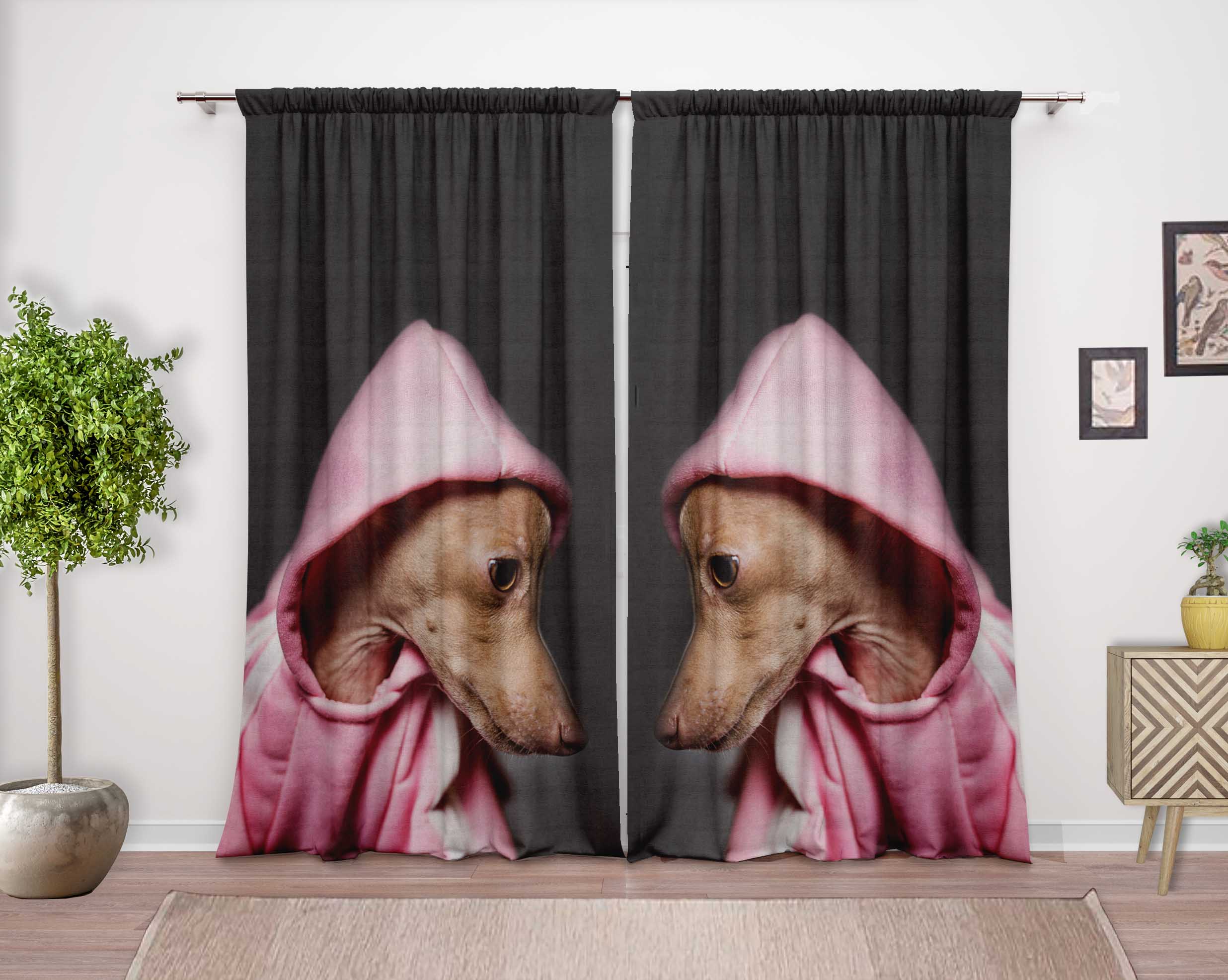 Timingila Gray Door Curtain Italian Greyhound Dog Home Decorative-zf6 Tania, dobra cena