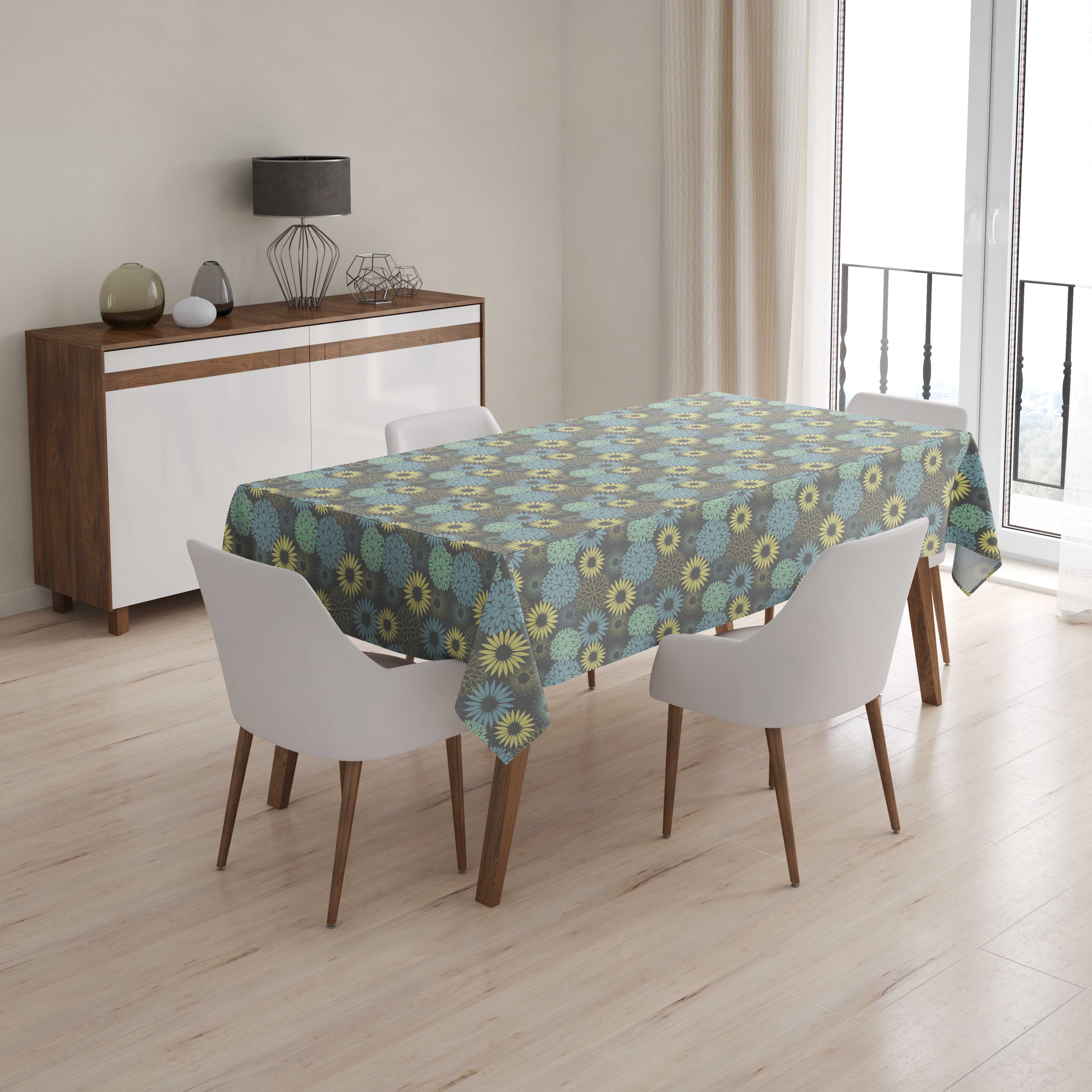 S4Sassy Artistic Flower Dining Table Cover Home Decor Table Linens-MD