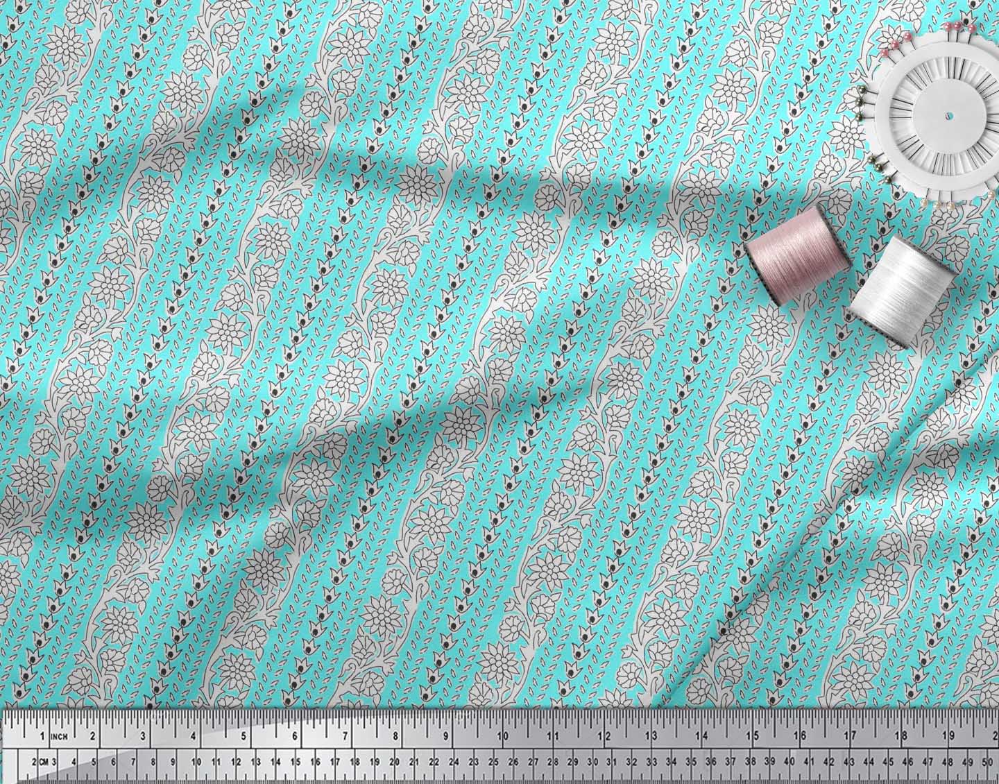 Soimoi Fabric Leaves Floral Block Print Fabric By Yard Bp 718j Ebay