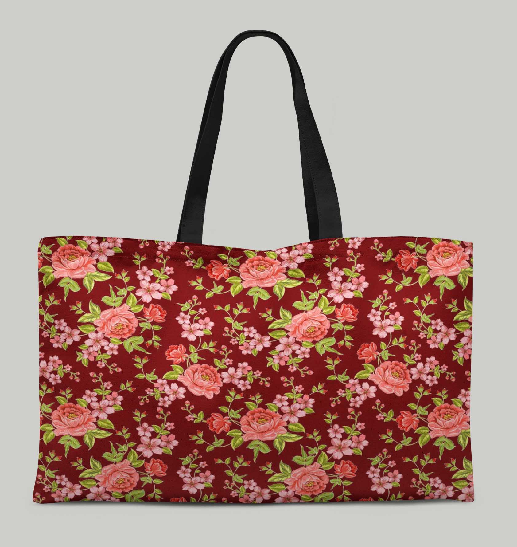 Details about   S4Sassy Floral Re-Usable Tote Bag  Women  Handbag Travel Shopping Bag FL-566F