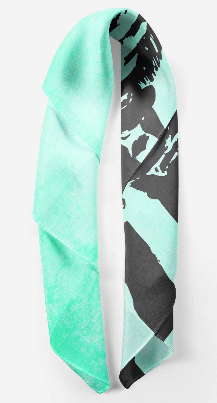 Print Pure Silk Long Scarf Summer Hair Light weight Women PareoPSCD633A