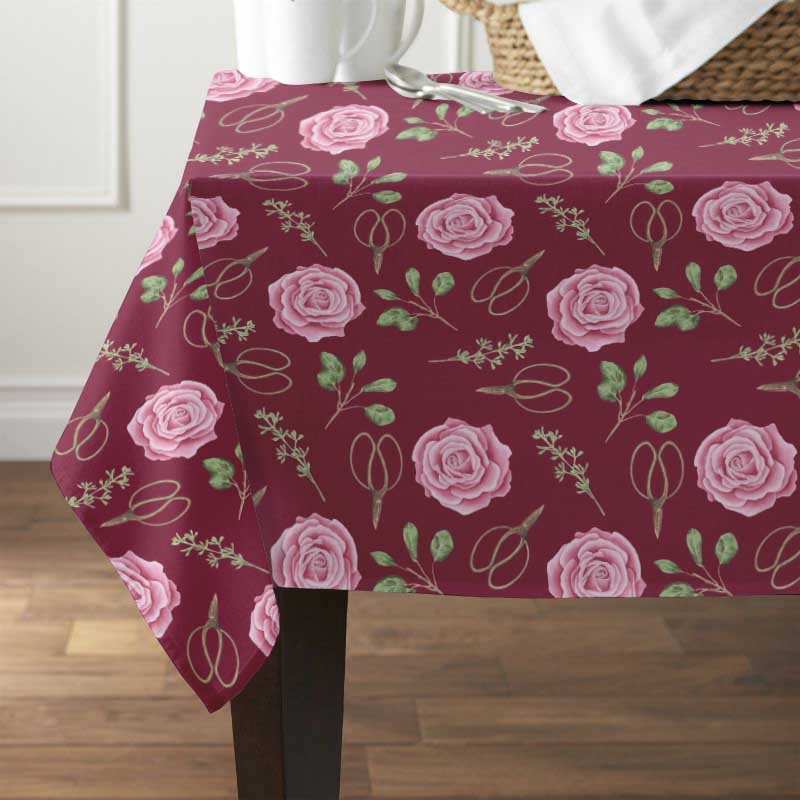 S4sassy Ciseaux Et Rose Linge Table De Fete Lavable Nappes Table