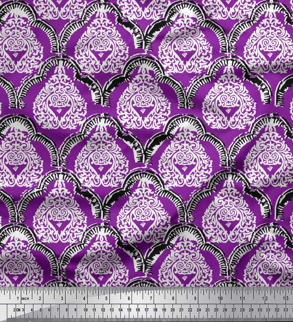Soimoi Fabric Artistic Flower Mandala Printed Fabric 1 Meter MD-541B 