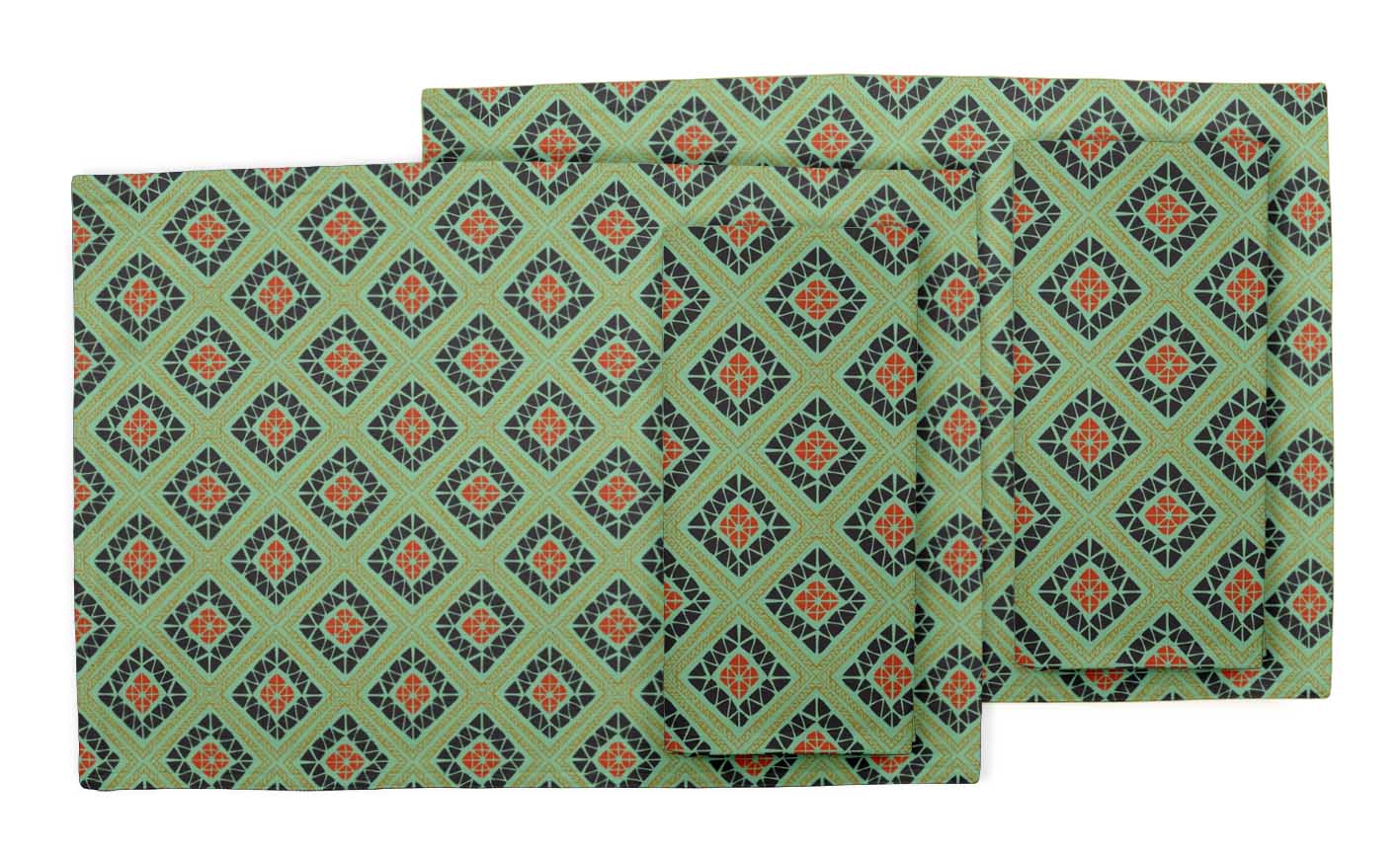 Details about   S4Sassy Square Geometric Placemats With Napkins Dining Table Decor-GMD-515F 