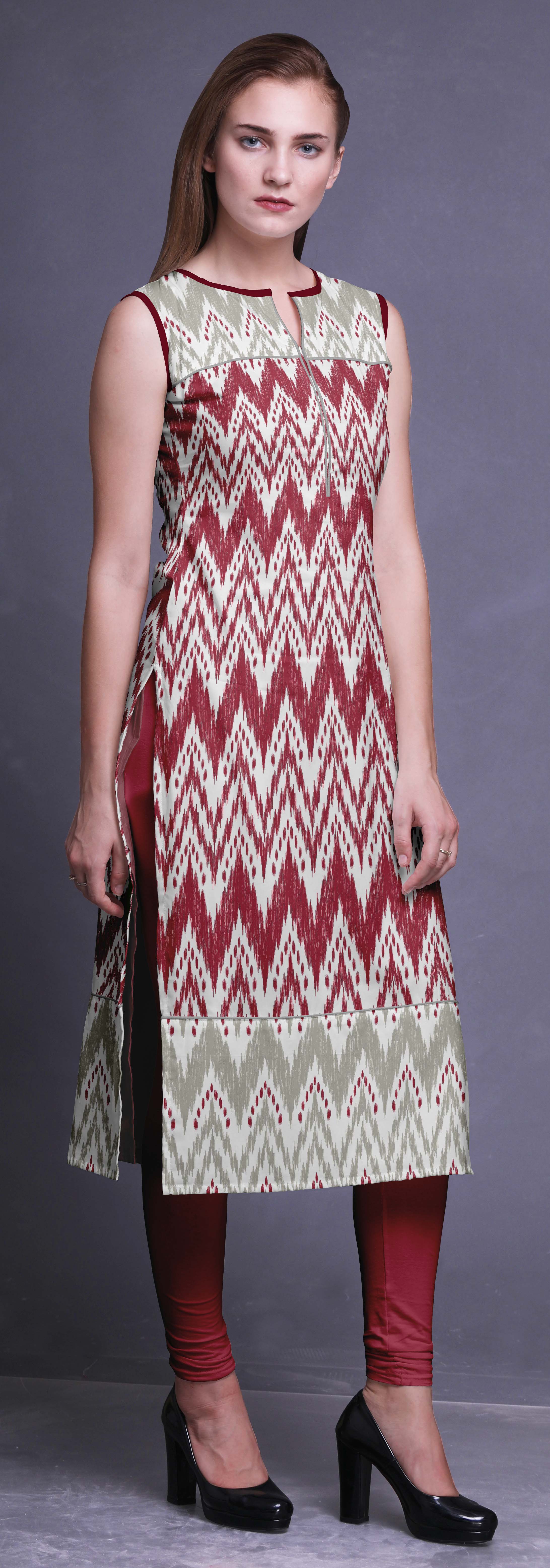 Amazon.com: Bimba Sleeveless Kurtis for Women Printed Women Straight Kurta  Indian Top X-Small Peach : Clothing, Shoes & Jewelry