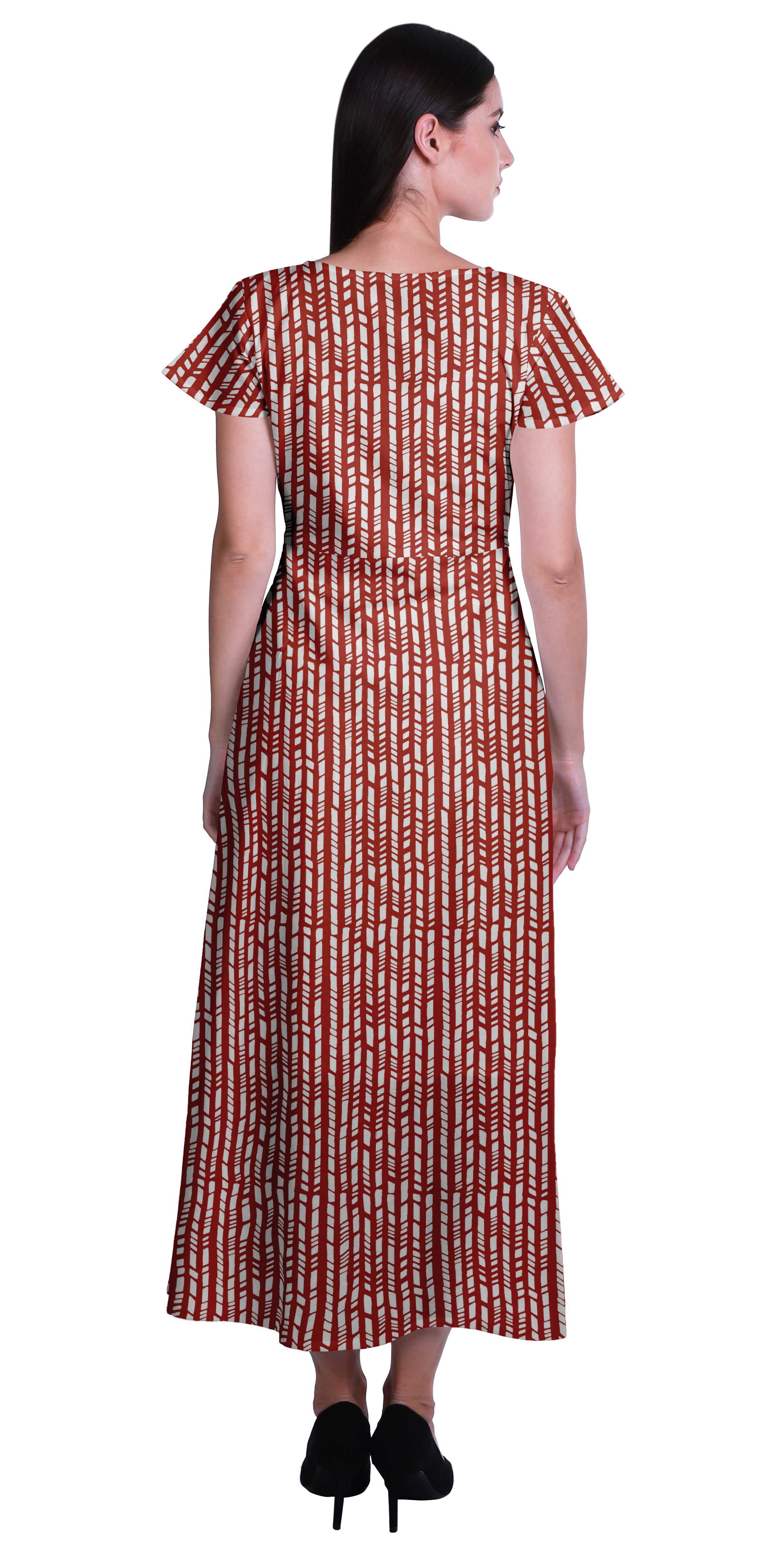 MOOMAYA LONG MAXI Dress For Womens Short Sleeve Formal/Casual Dress-aHX