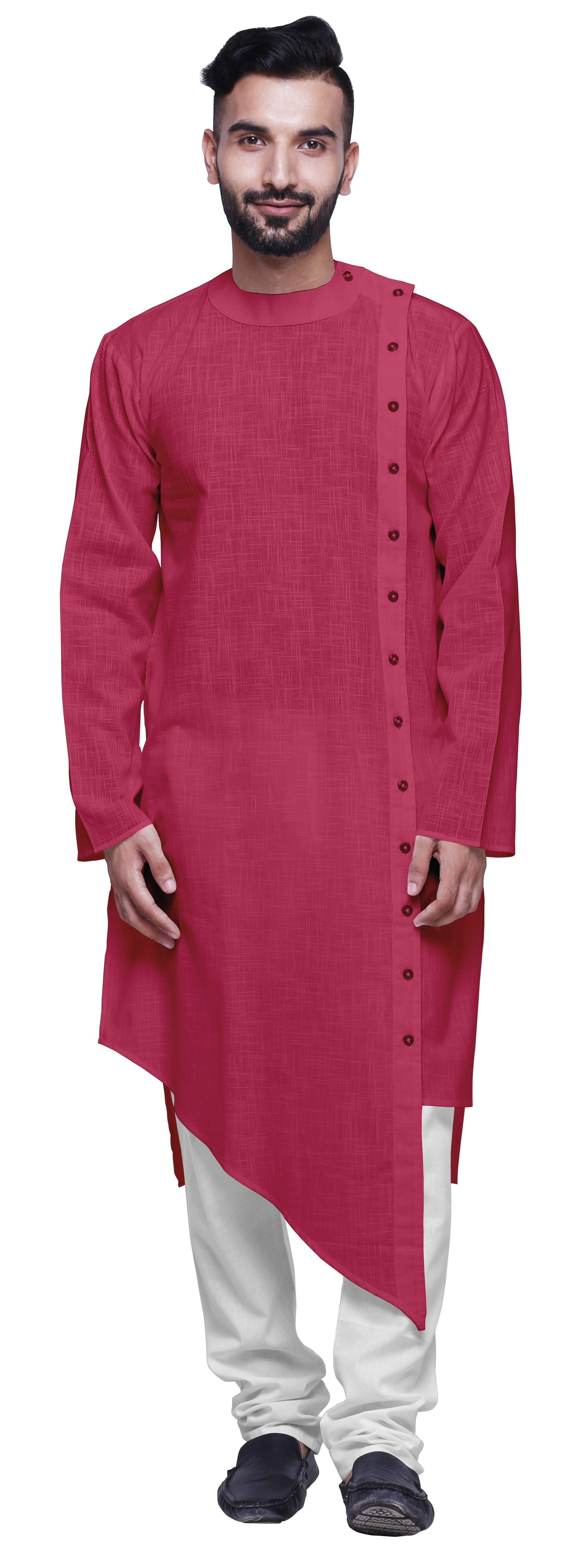 Atasi Solid Designer Long Kurta Shirt Asymmetric Cut Full Sleeve Kurta for Men