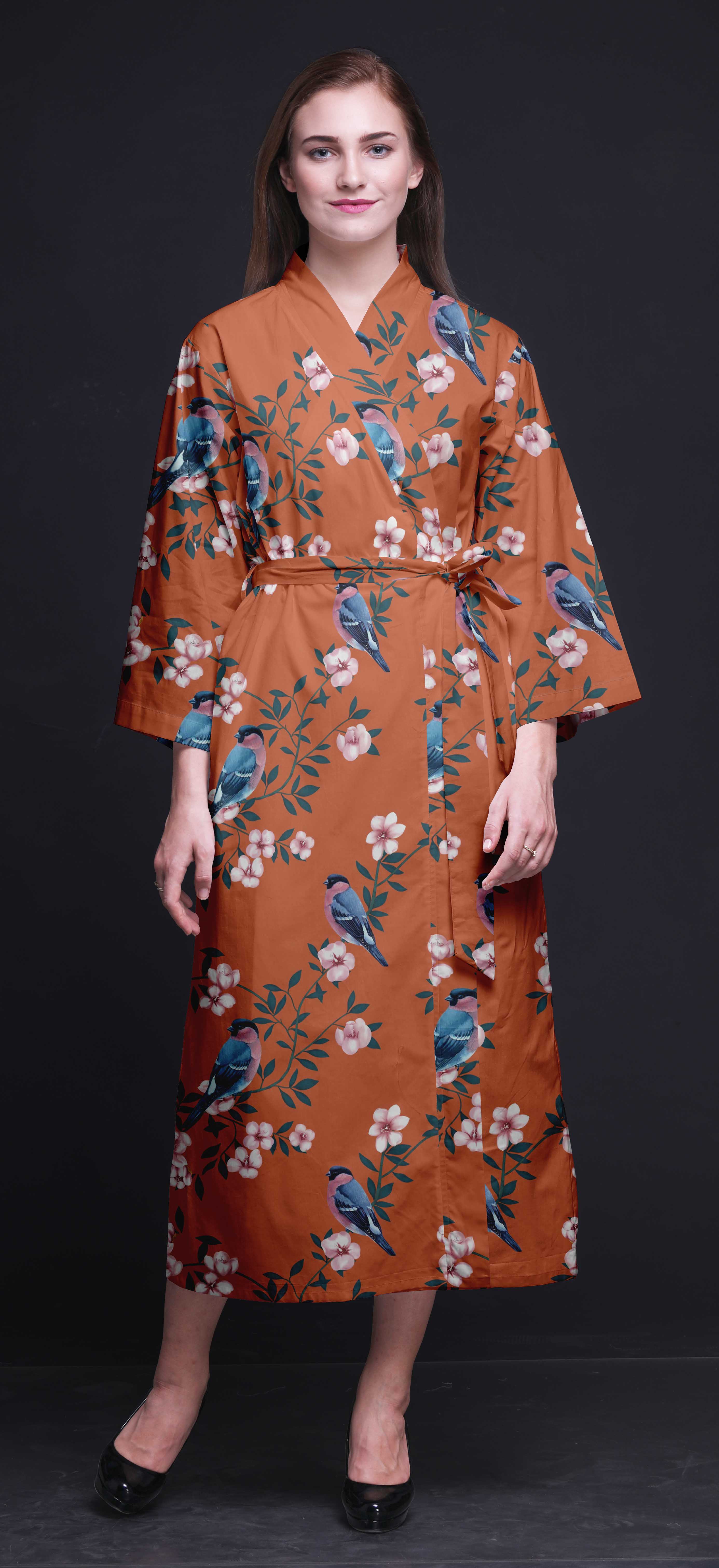 Orange dressing gown womens Outlet