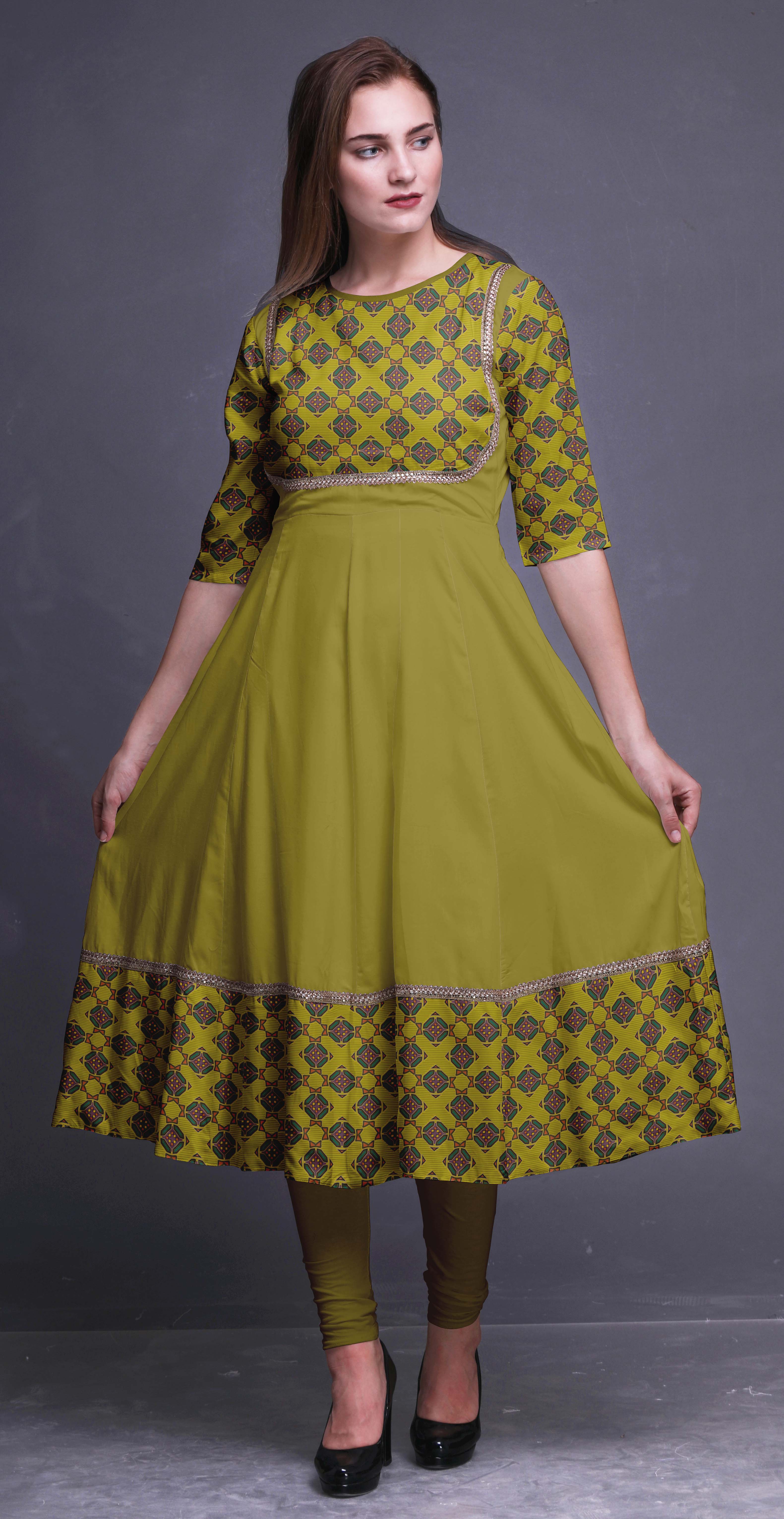 Bimba Floral Printed Indian Kurtis For Women Anarkali Kurti Maxi Dress Fl 1739d Ebay