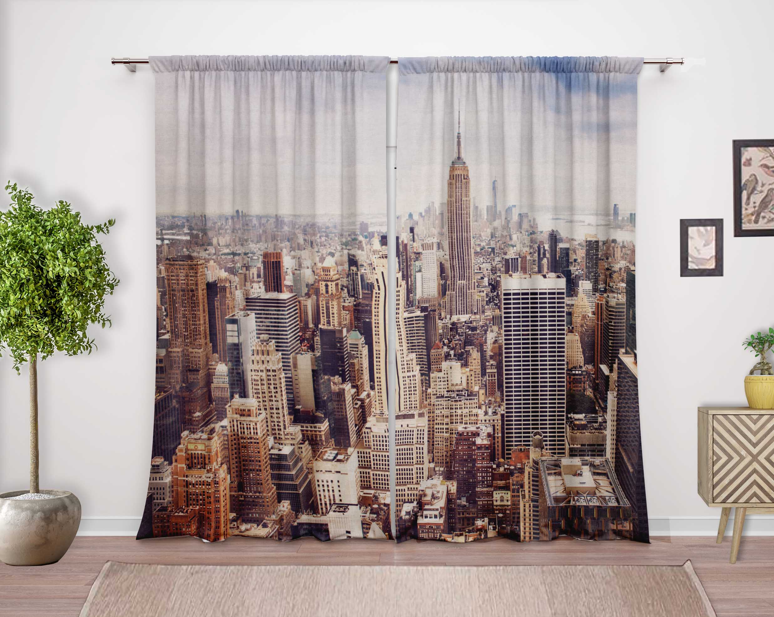 Window Curtain For Bedroom Rod Pocket Door Curtain Drapes 2 Panel-DCTI366A Wyprzedaż popularna