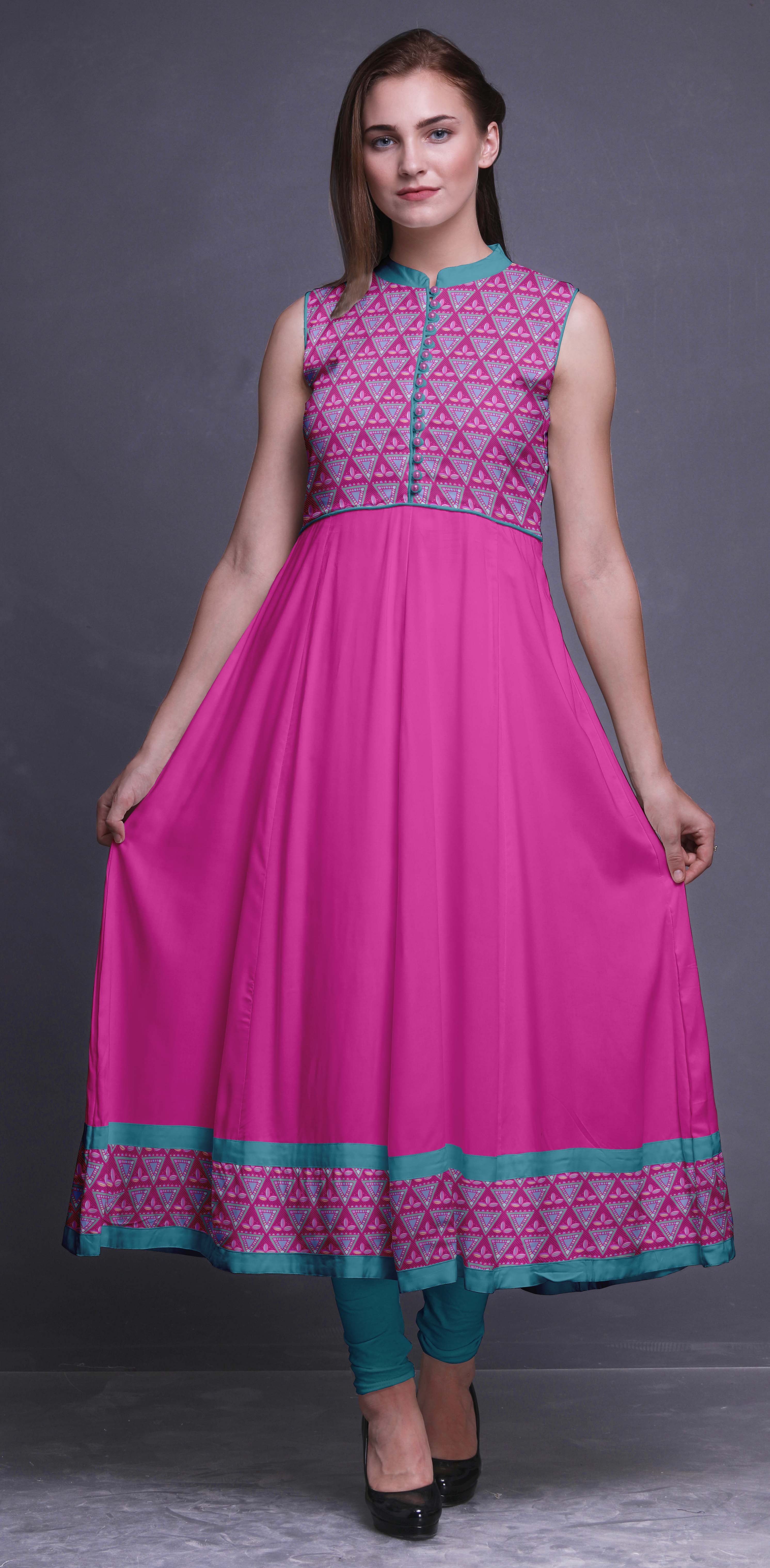 frock collar kurti