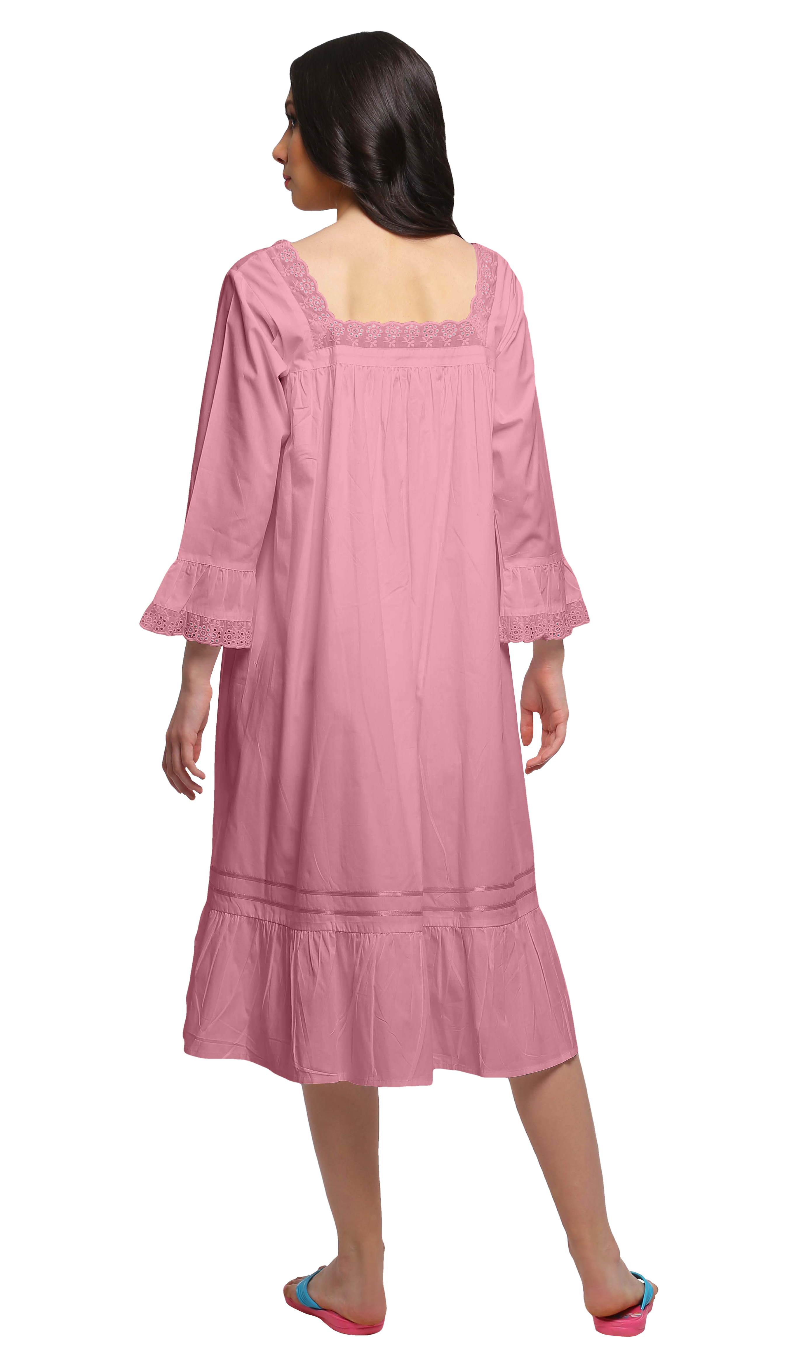 Moomaya Cotton A-Line Flared Sleepwear For Ladies Womenâ s Nightdress ...