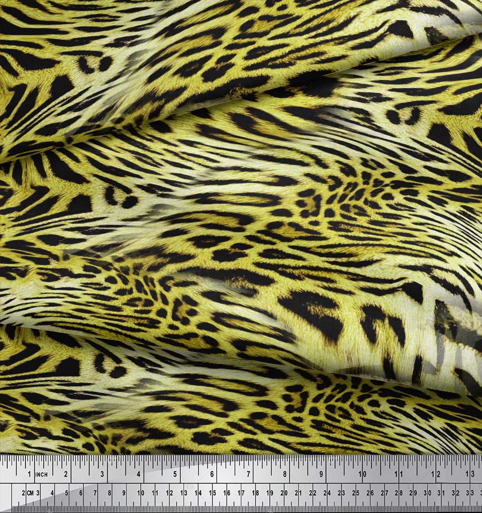 Soimoi Fabric Leopard & Tiger Animal Skin Print Fabric by the Yard - AS
