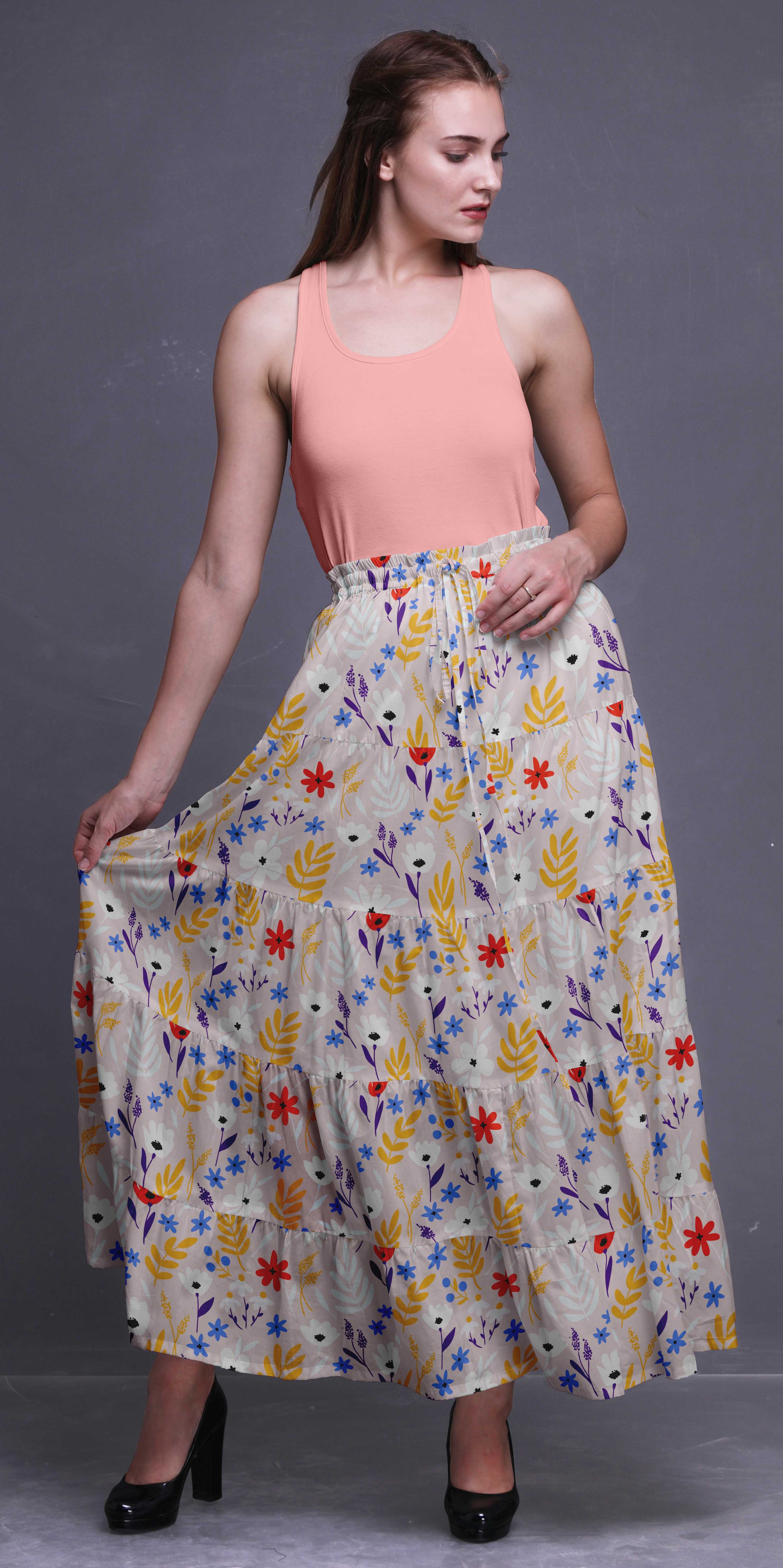 Bimba 5 cotton skirts for women maxi skirt-print cotton fl-221g | eBay