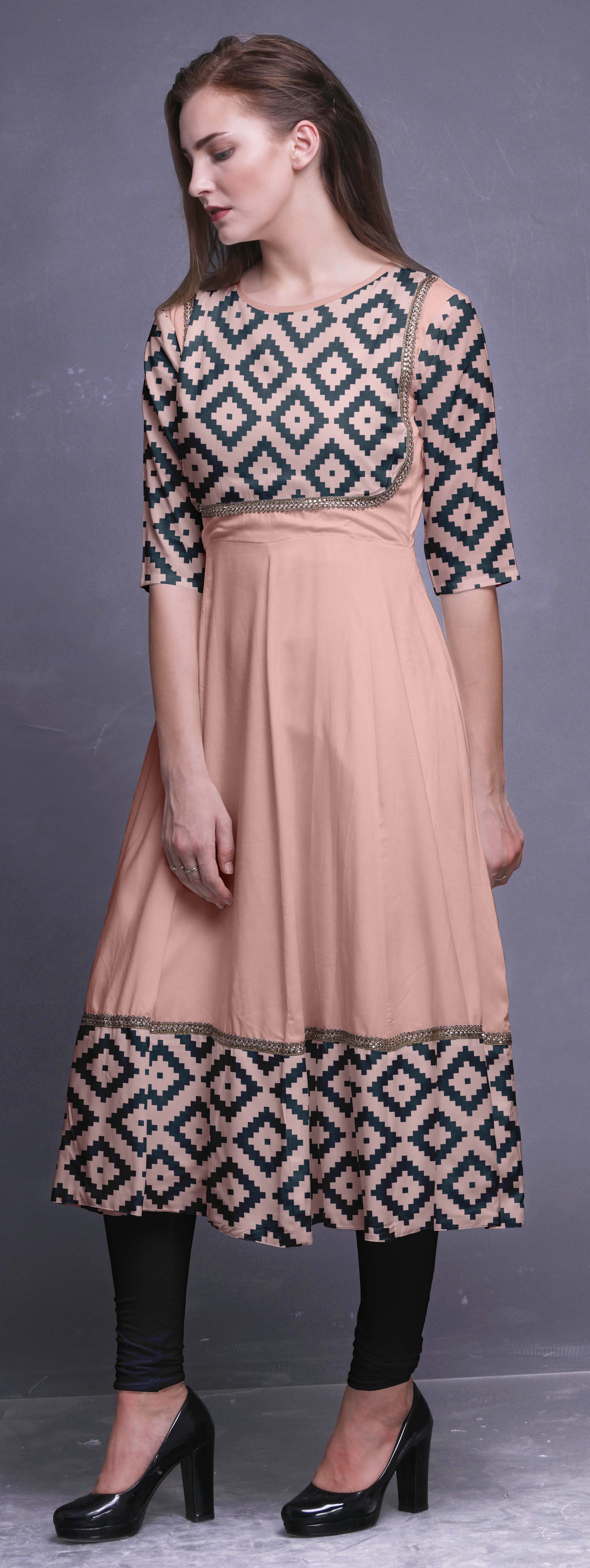 ikat anarkali kurtis