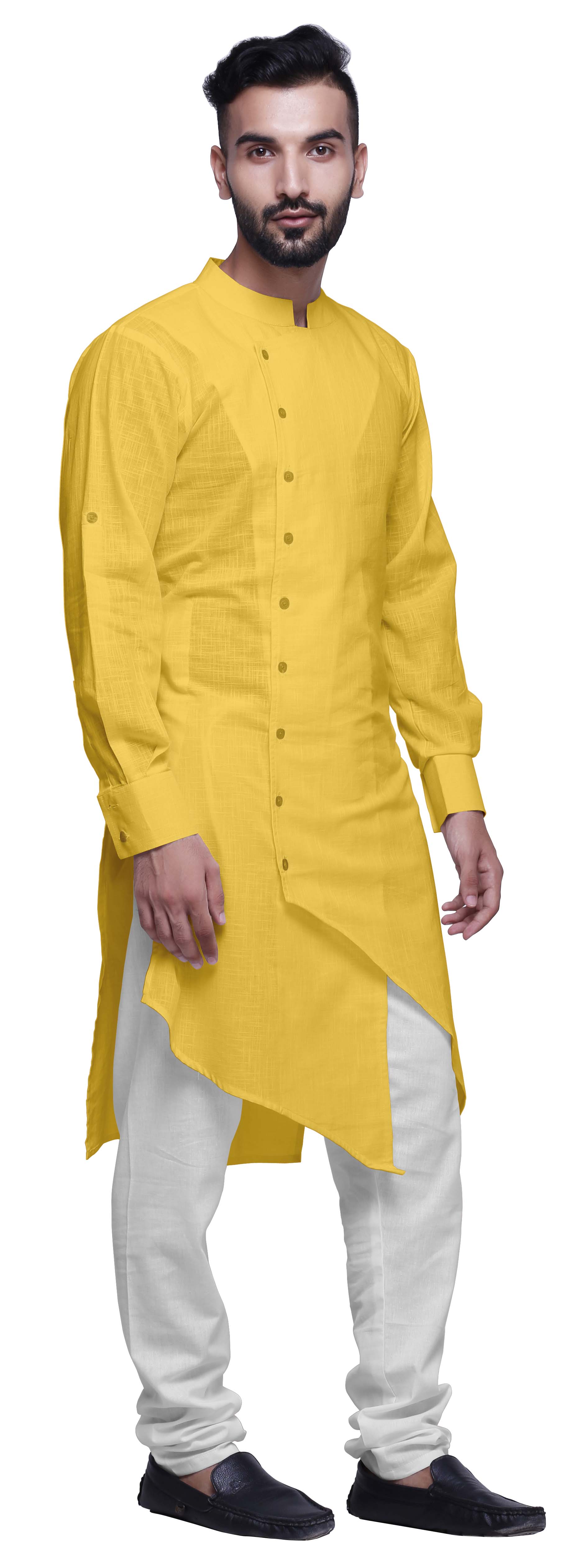 Atasi Solid Long Sleeve Kurta For Men Mandarin Collar Ethnic Long Kurta-ET-96A 