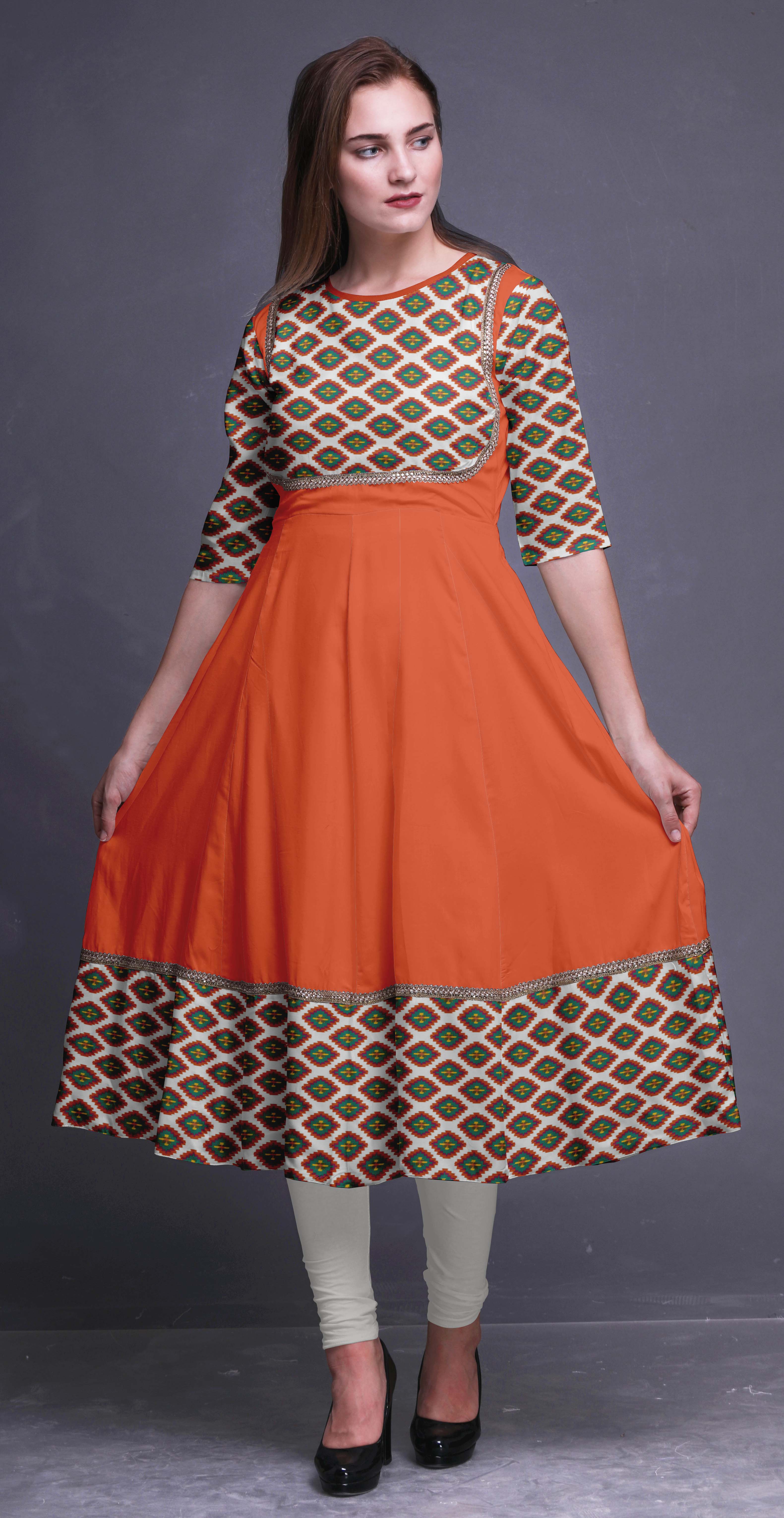 Bimba Ikat Indian Ethnic Wear For Women Indian Kurtis Long Anarkali Kurta Ik 31f Ebay 3959