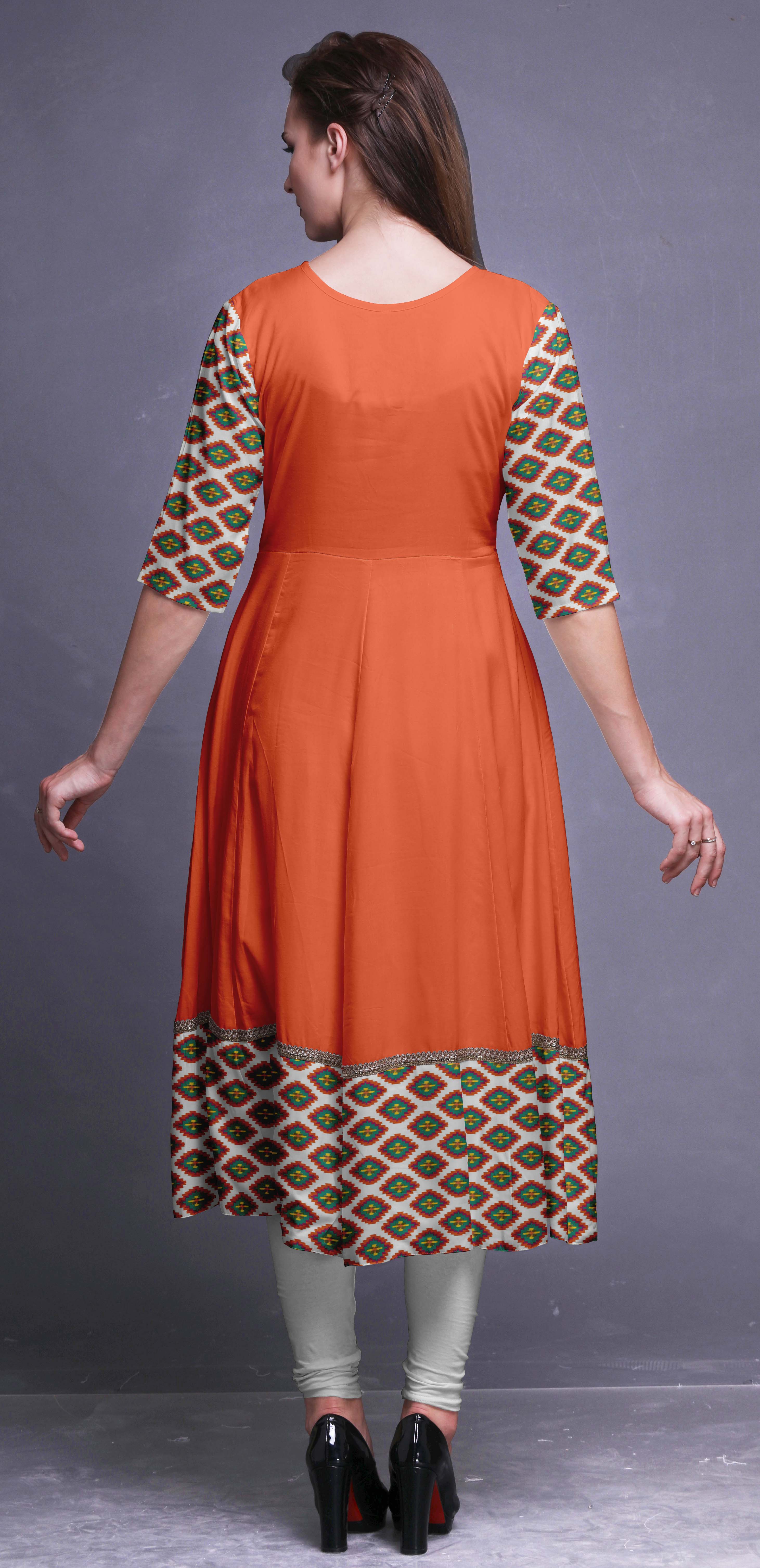 Bimba Ikat Indian Ethnic Wear For Women Indian Kurtis Long Anarkali Kurta Ik 31f Ebay 3171