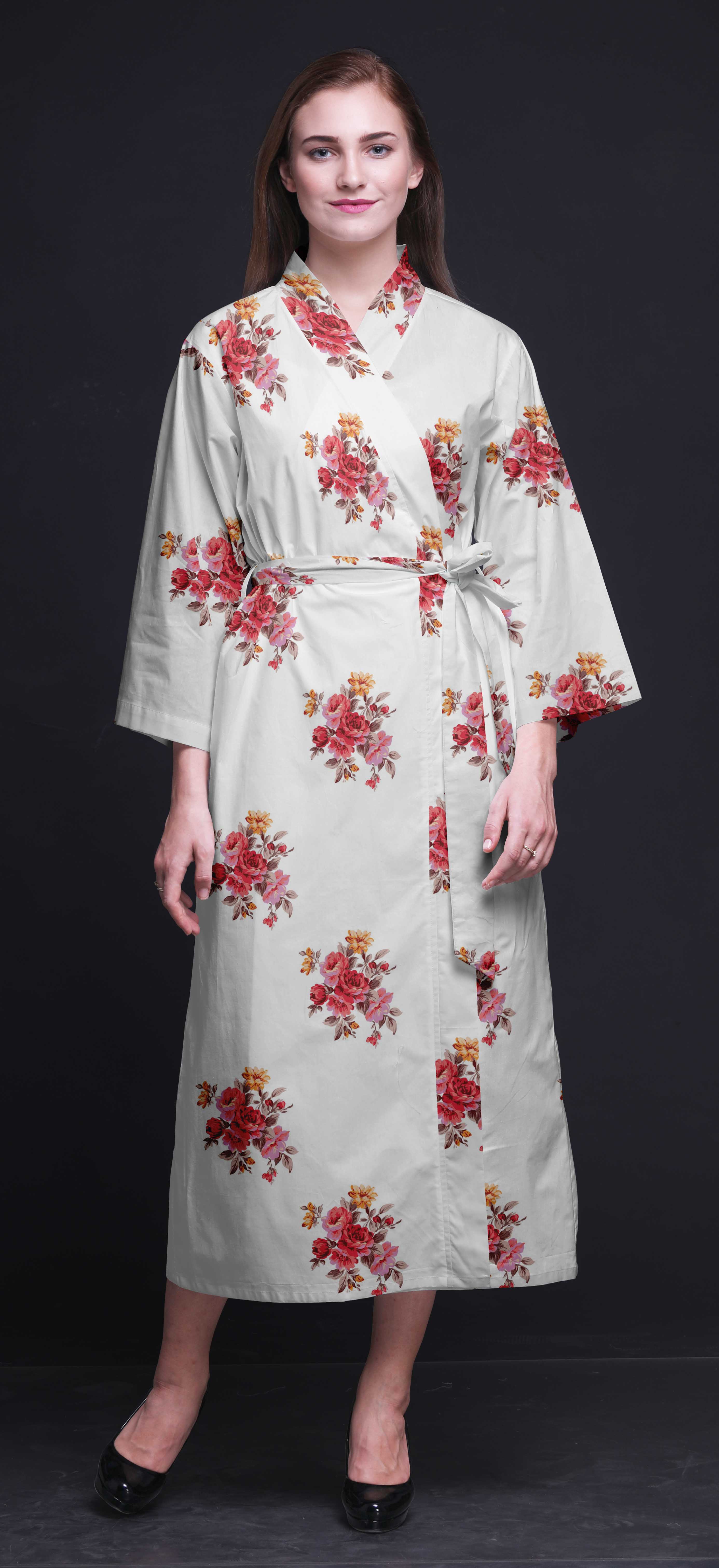 Bimba Cotton Robe Women Long Bridesmaid Shirt Dresses Kimono Robe