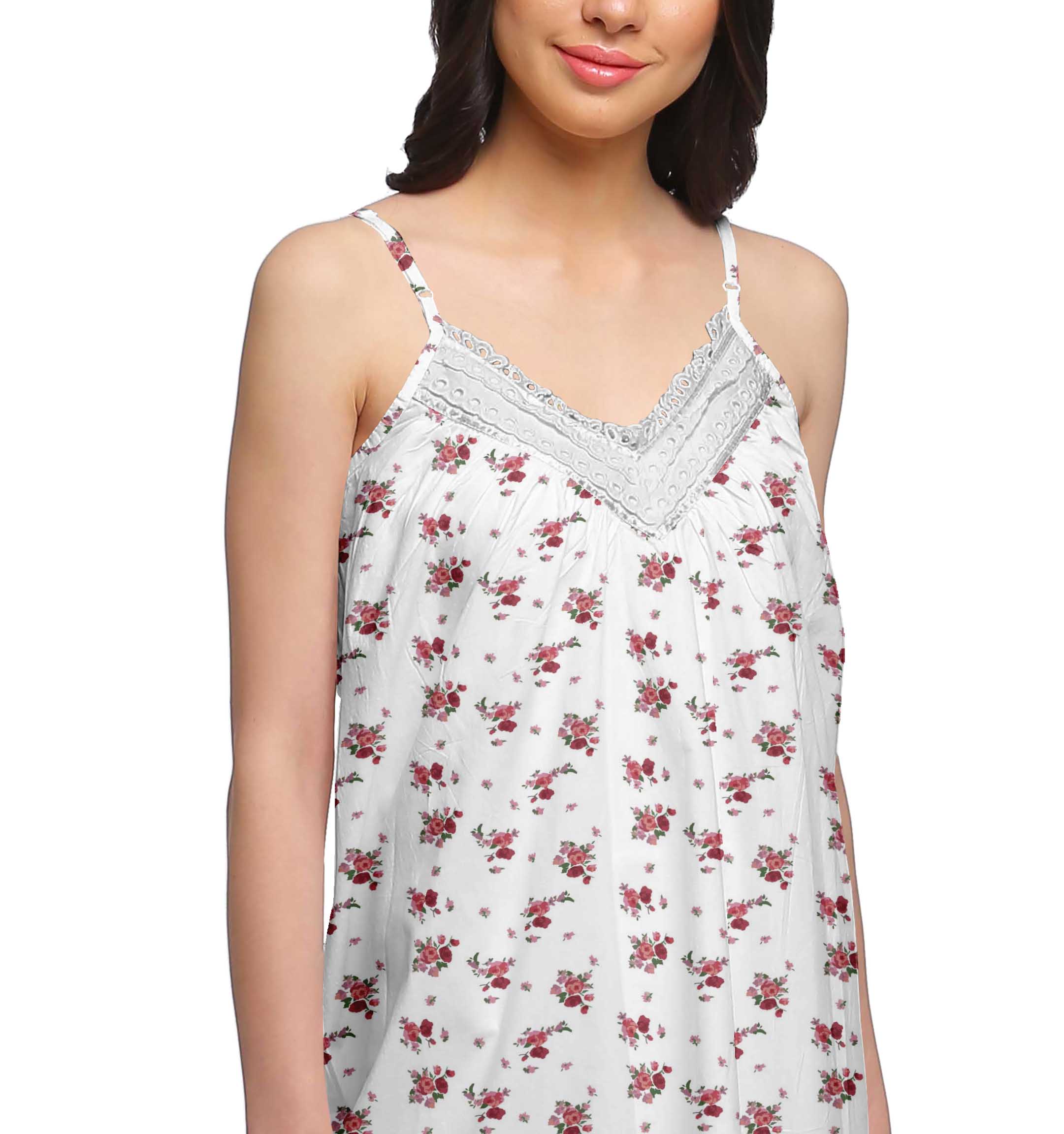 Moomaya Womens Printed Sleepwear Cotton Spaghetti Strap Nightdress Fl 110c Ebay 