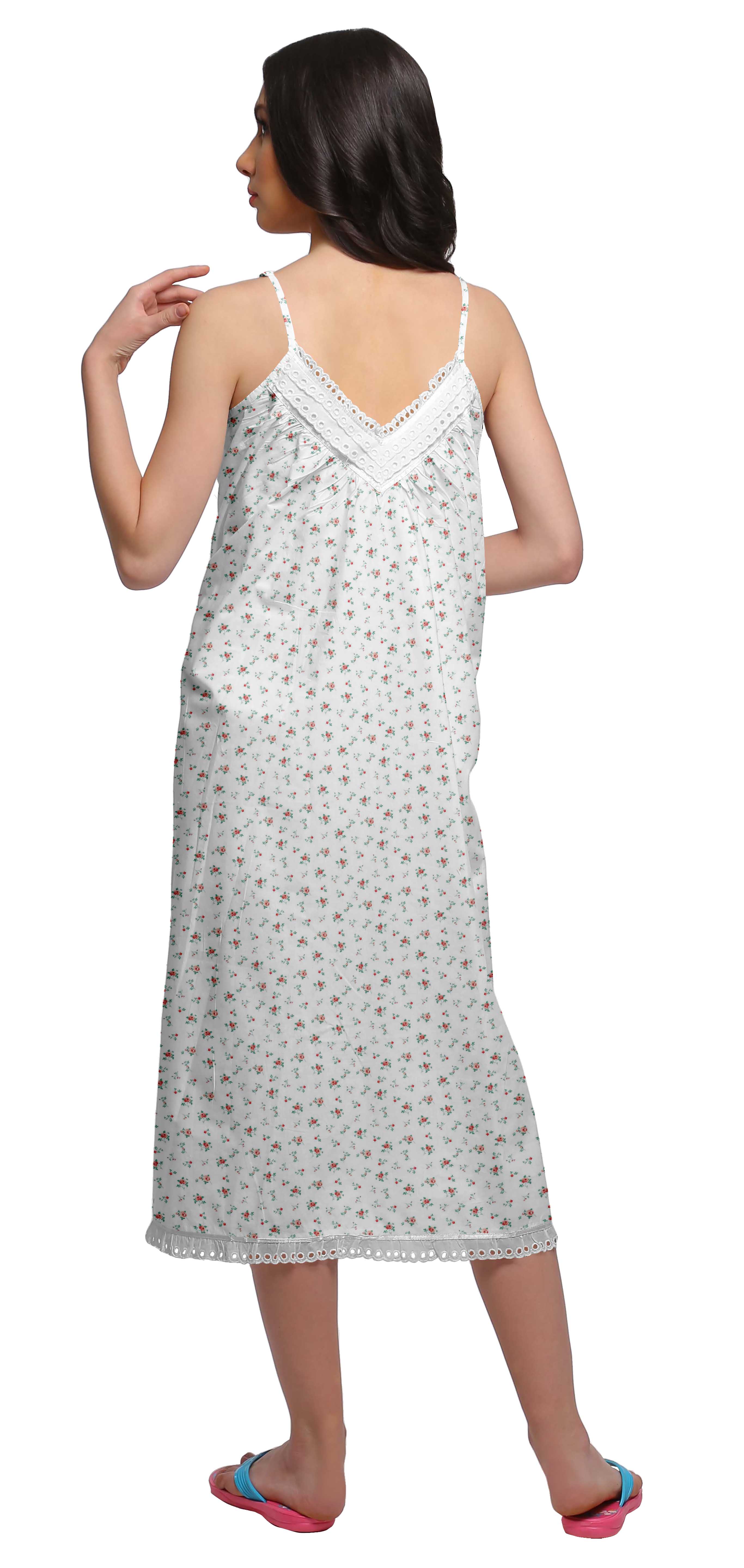 cotton nightgown spaghetti straps