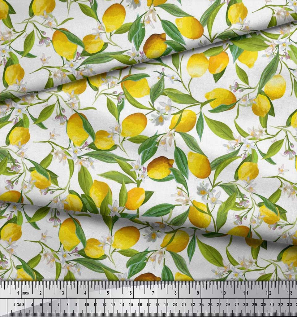 Soimoi tissu feuilles Floral & Citron Légumes Tissu Imprime par mètre-VG-574A
