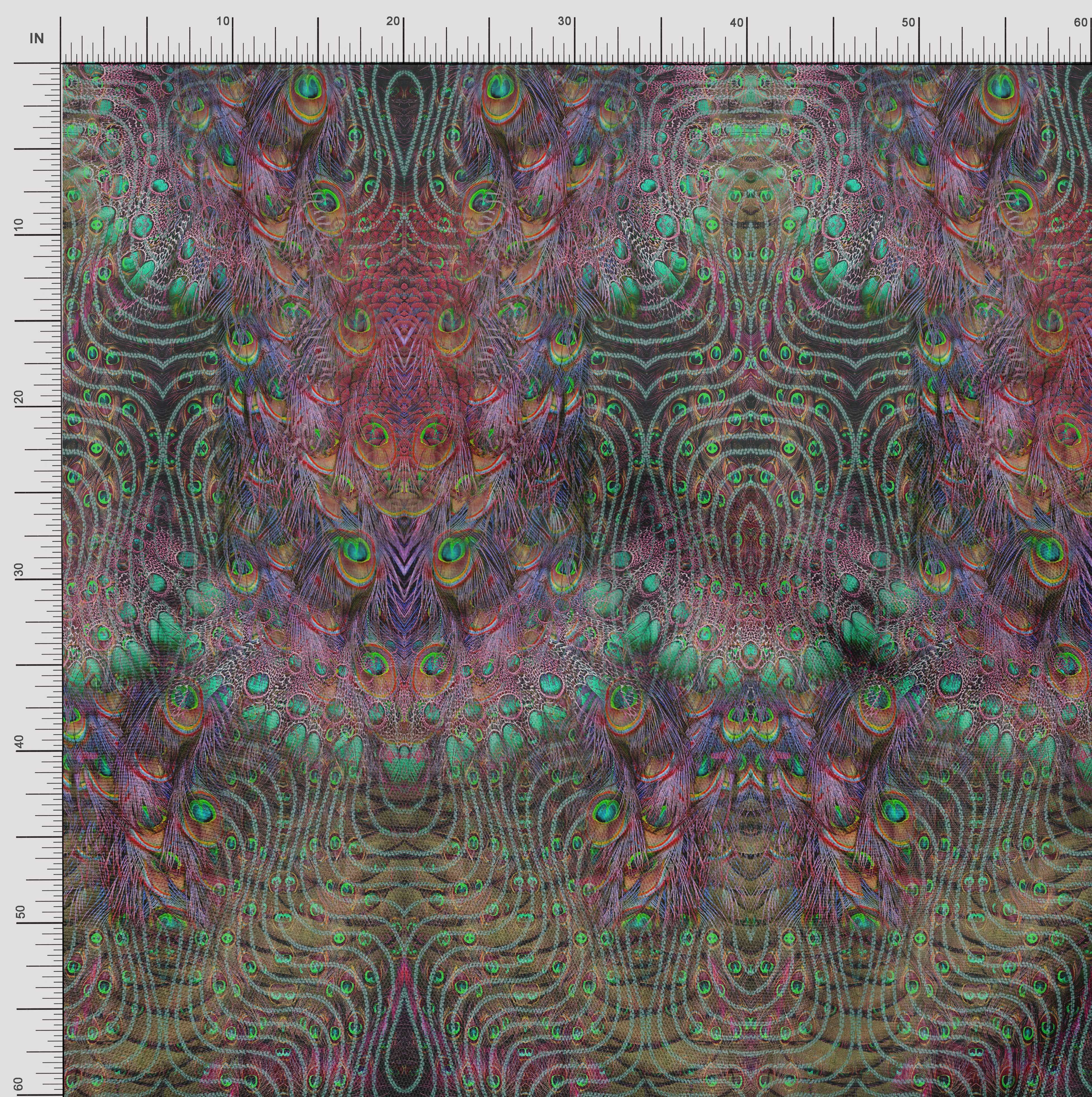 Soimoi Velvet Fabric Peacock Panel Fabric Prints By metre 58 Inch-Yoc | eBay
