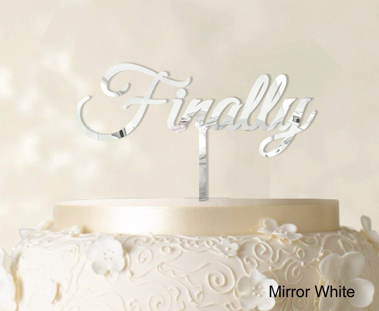 Finally Personalized Monogram Cake Topper Shiny Black Cake Topper