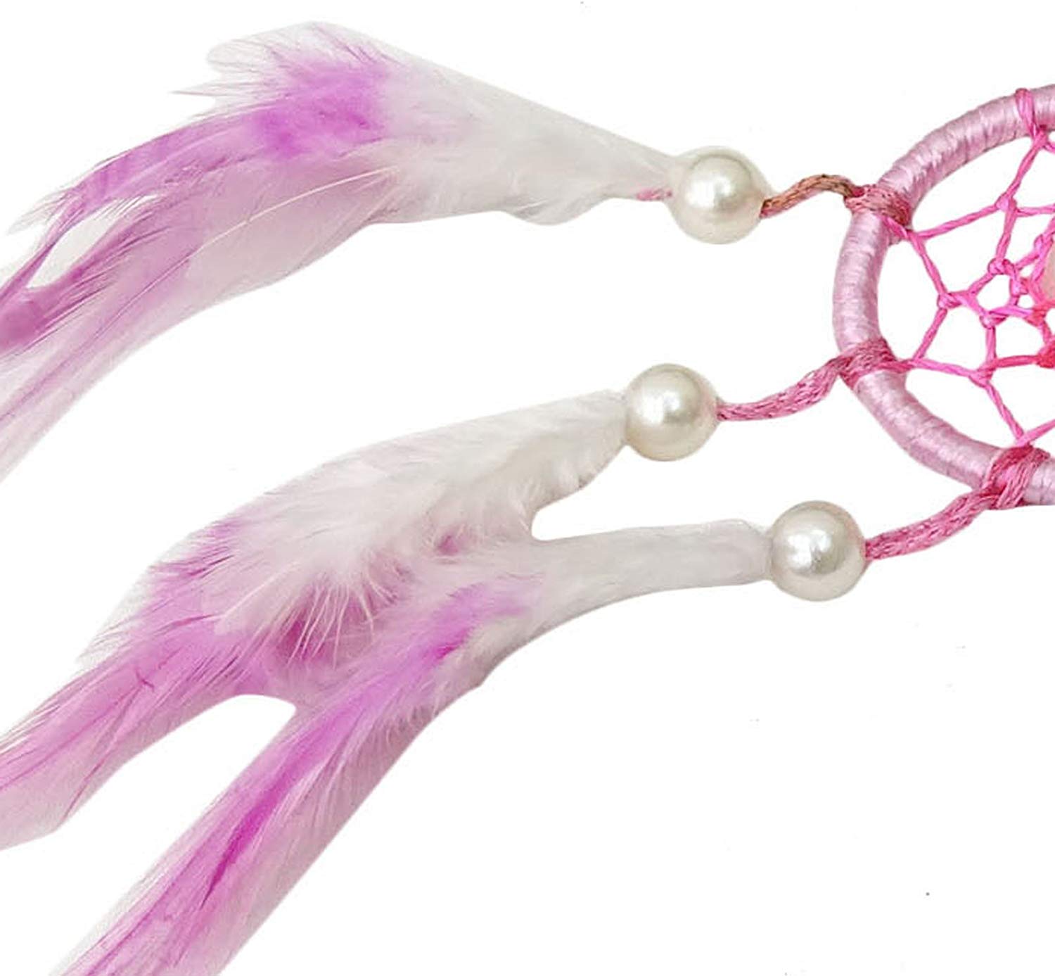 SuSvapnaah Mini Dream Catcher For Car Small Dreamcatcher Pink White-IkW