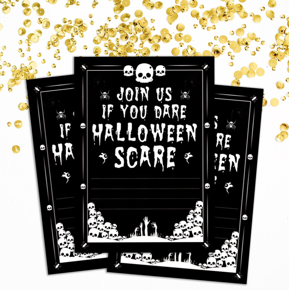 Halloween Printable Write In Blank Invites Party Supplies 28 Pcs-DS-IN10A 