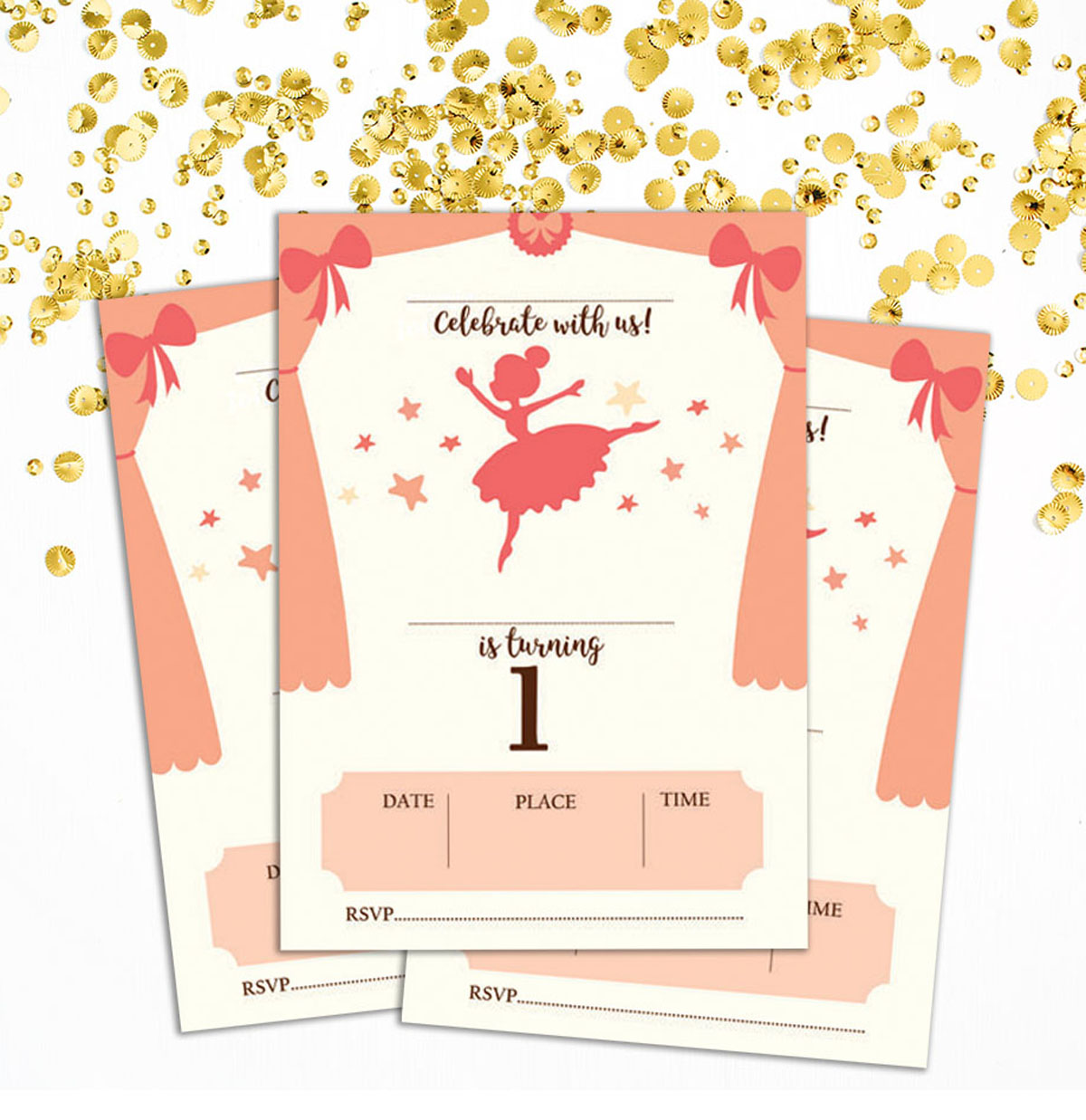 Birthday Invitation Card Printable Elegant Blank Party Invites 28 Pcs