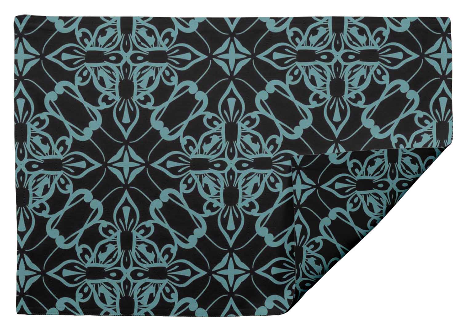 FL-884E S4Sassy Floral Printed Washable Dining Table Mats Reversible Placemat 