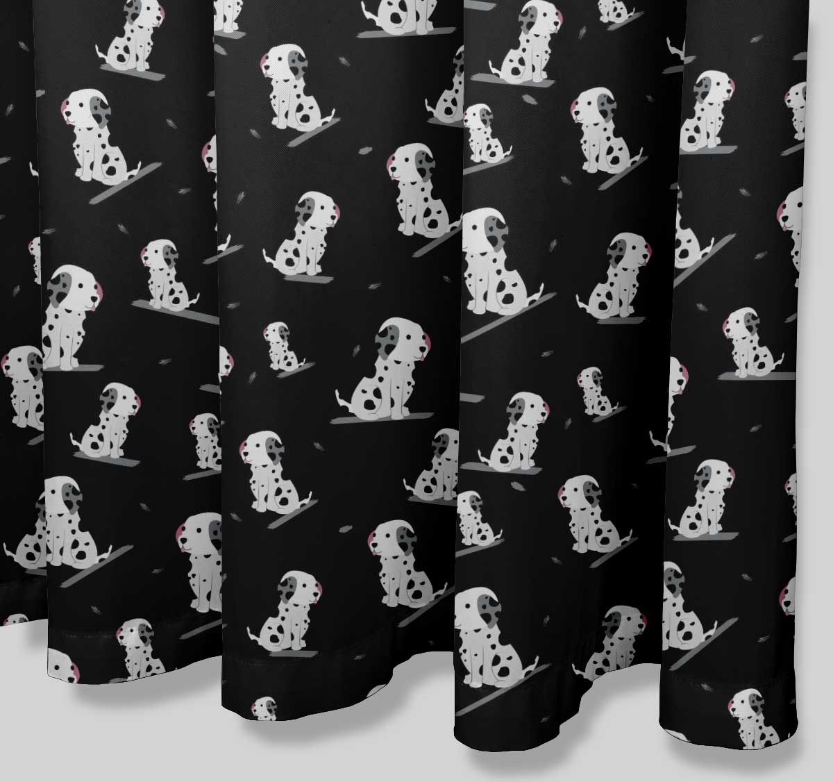 S4Sassy Black Dalmatian Dog Decorative Waterproof Printed Shower-5mR 