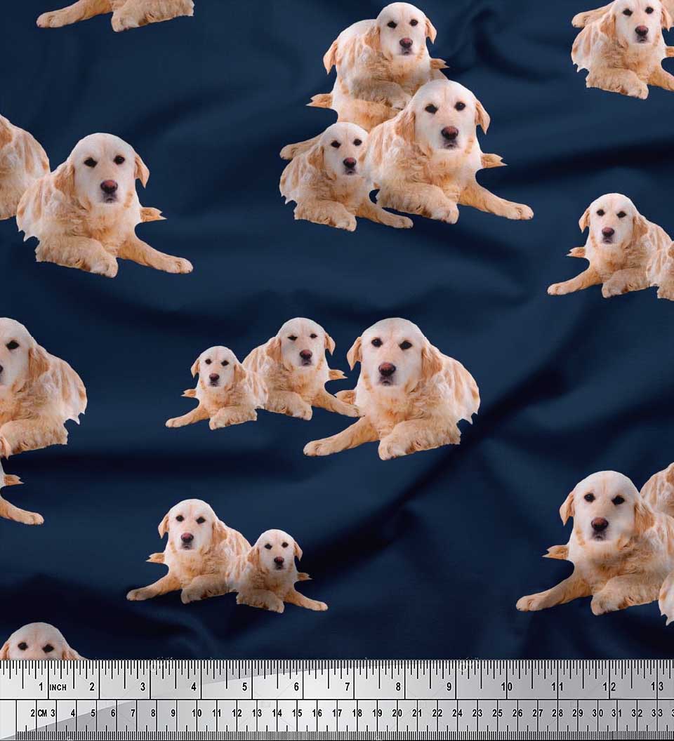 Soimoi Tissu Golden retriever chien tissu imprimé au mètre imprimé - DG