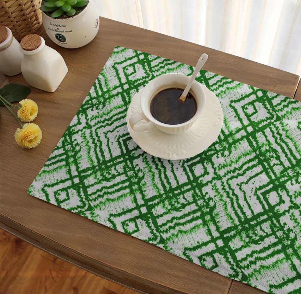 S4Sassy Tie-Dye Printed Reversible Fabric Placemats Table Dining Mats ...