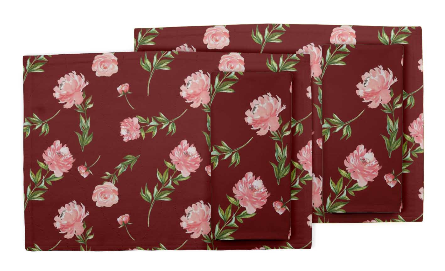 Details about   S4Sassy Leaves & Ranunculus Tango Floral Tablemats With Napkins Set-FL-580F 