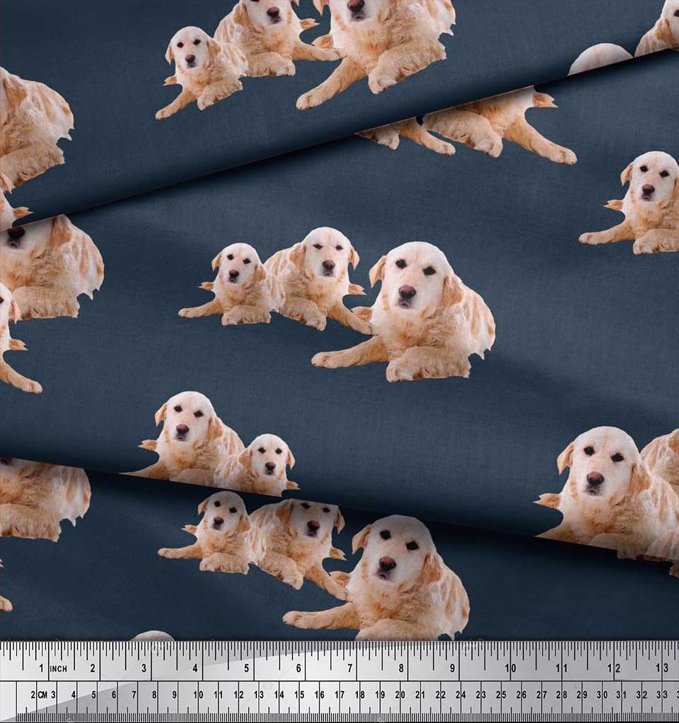 Soimoi Cotton Poplin Fabric Golden Retriever Dog Print Fabric byh8M eBay