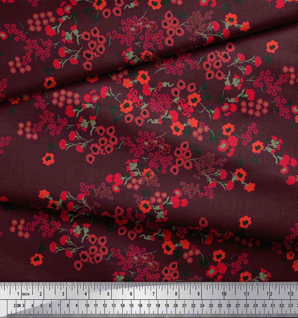 AR-507F Soimoi Fabric Leaves & Floral Artistic Decor Fabric Printed BTY 