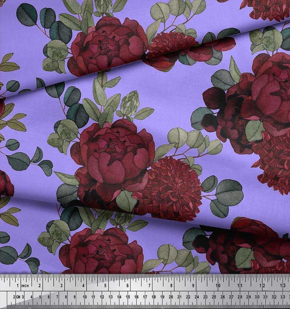  Soimoi 58 Inches Wide Floral Printed Viscose Rayon