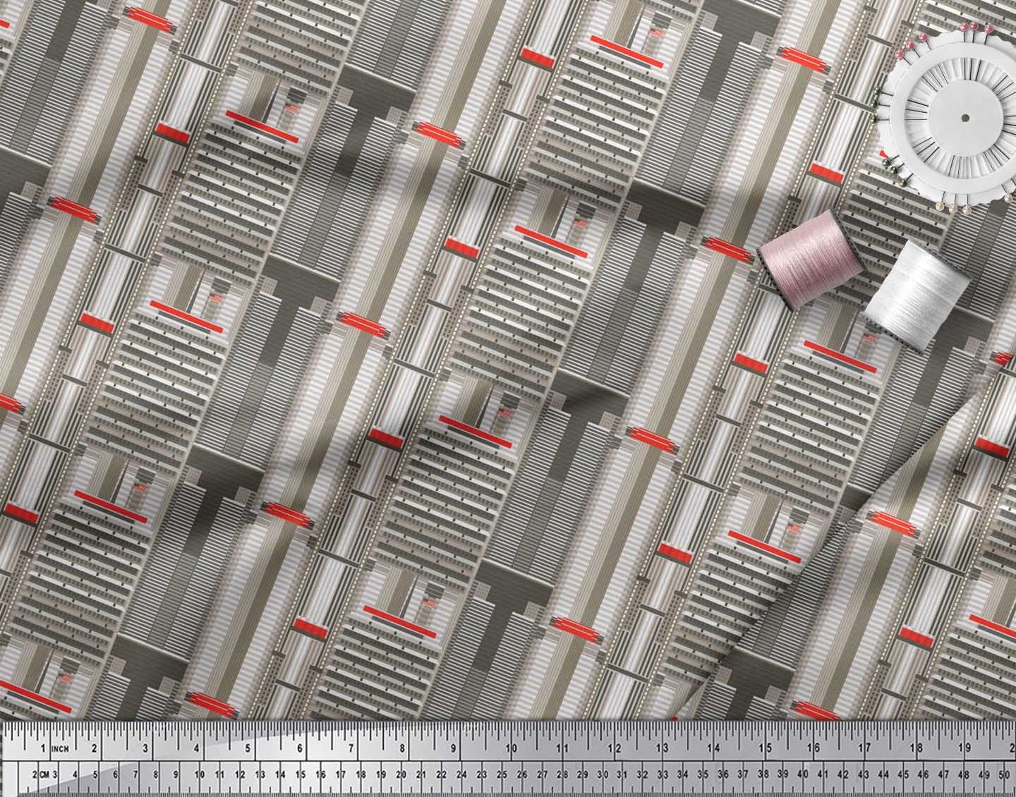 Soimoi Cotton Poplin Fabric Buildings Architectural Fabric Prints Mmk Ebay