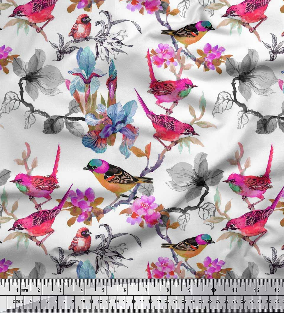 Soimoi Tissu cigogne volant oiseau compteur imprimé tissu décor BRD-590G 