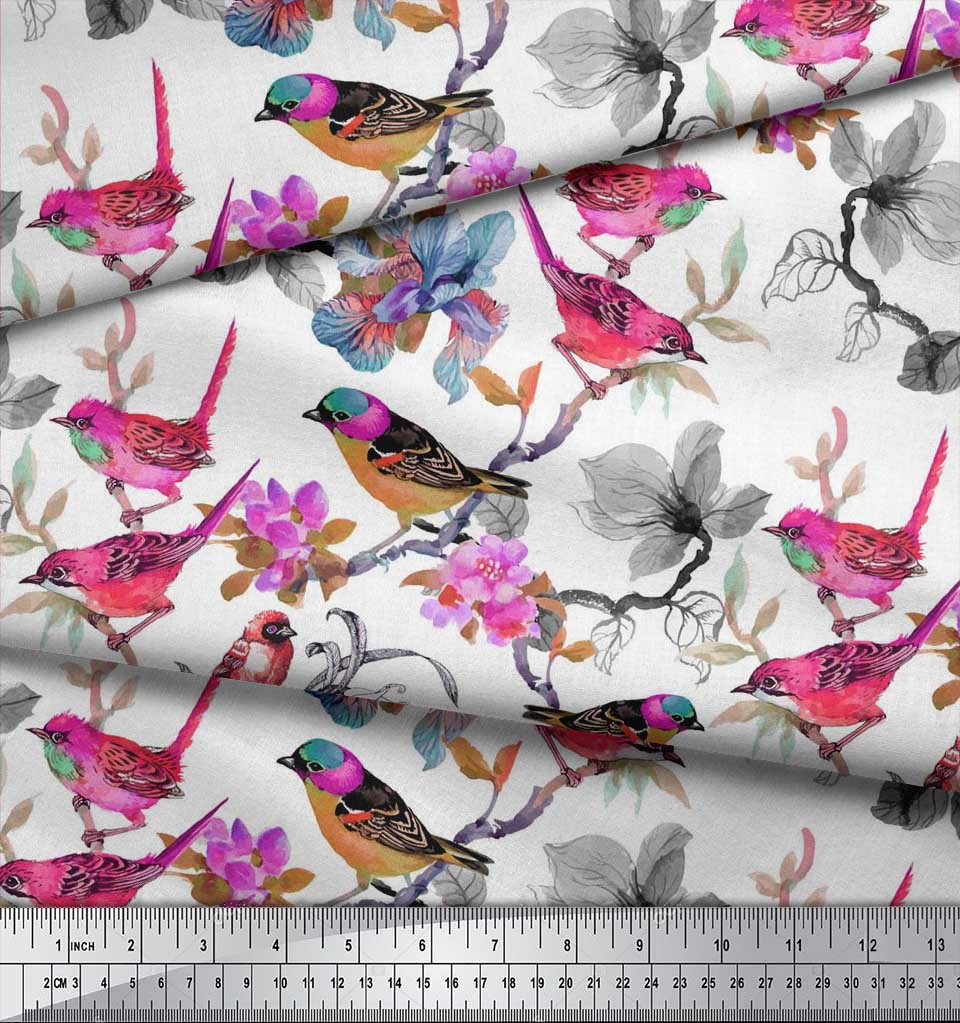 Soimoi TISSU FEUILLES & Floral artistique imprimé tissu 1 mètre-AR-777D 