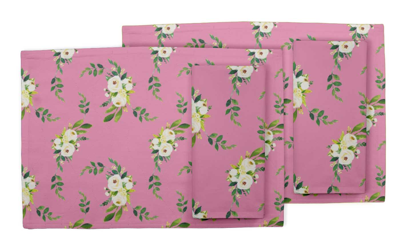 Details about   S4Sassy Leaves & Cardamine Floral Room Tablemats With Napkins set-FL-930B 