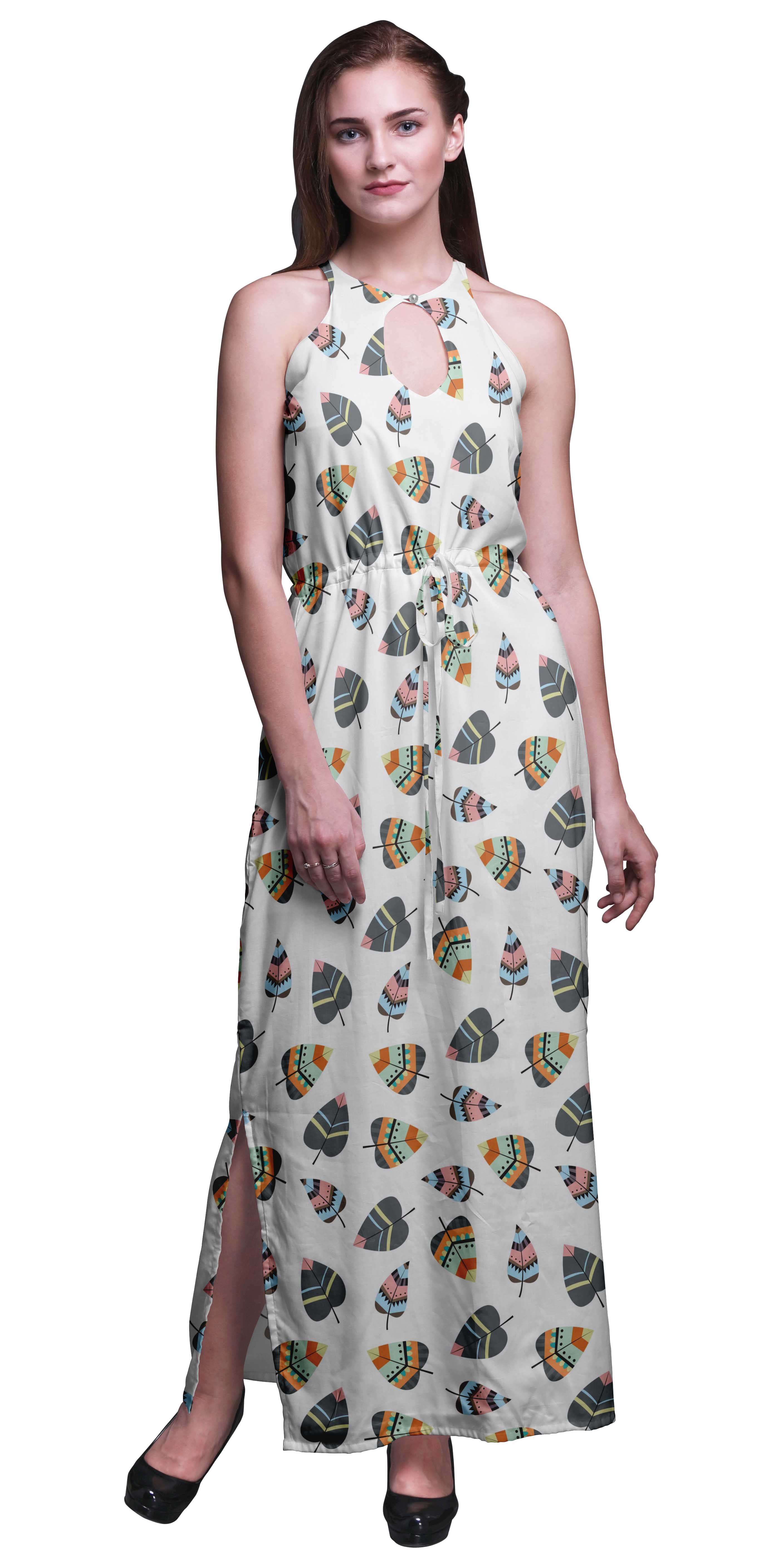 Bimba Floral Women Side Slits Long Casual Halter Maxi Dress Party
